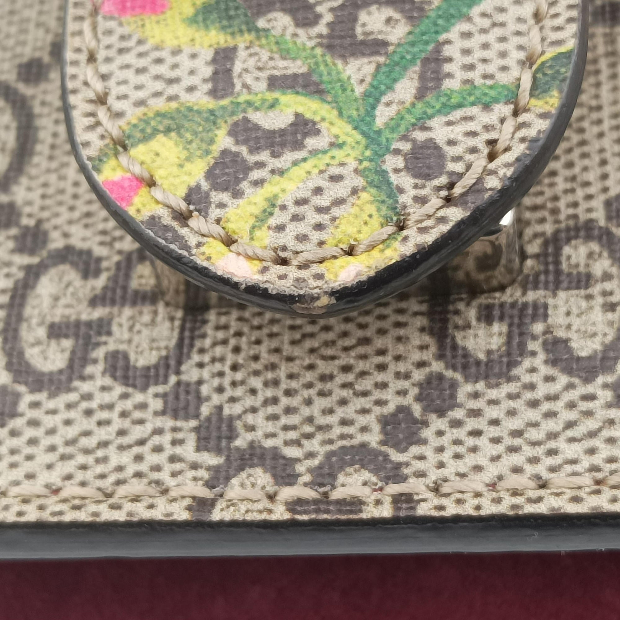 Pre-owned Gucci Dionysus beige×red×multicolor PVC coated canvas × suede 421970 shoulderbag | stylenewstar