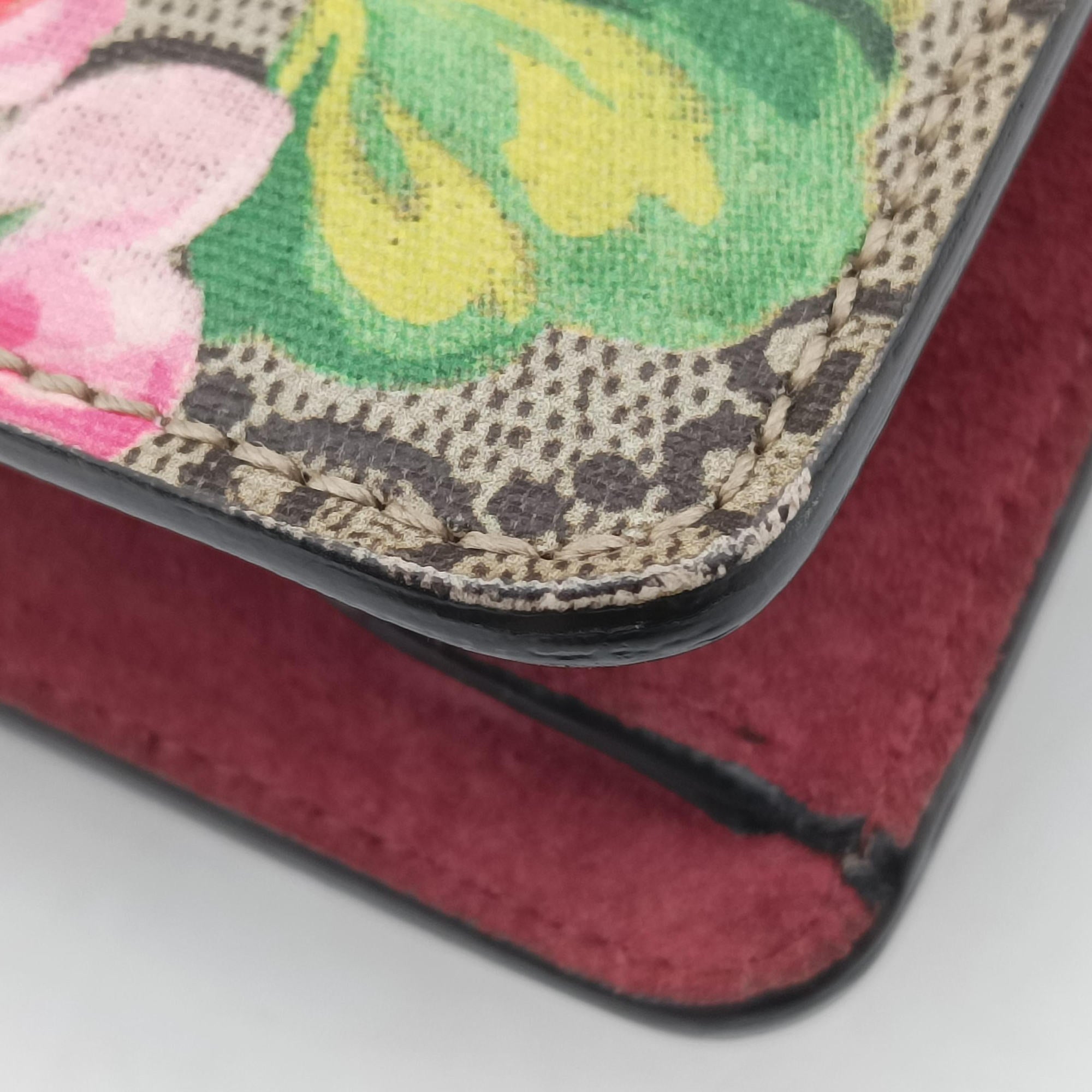 Pre-owned Gucci Dionysus beige×red×multicolor PVC coated canvas × suede 421970 shoulderbag | stylenewstar