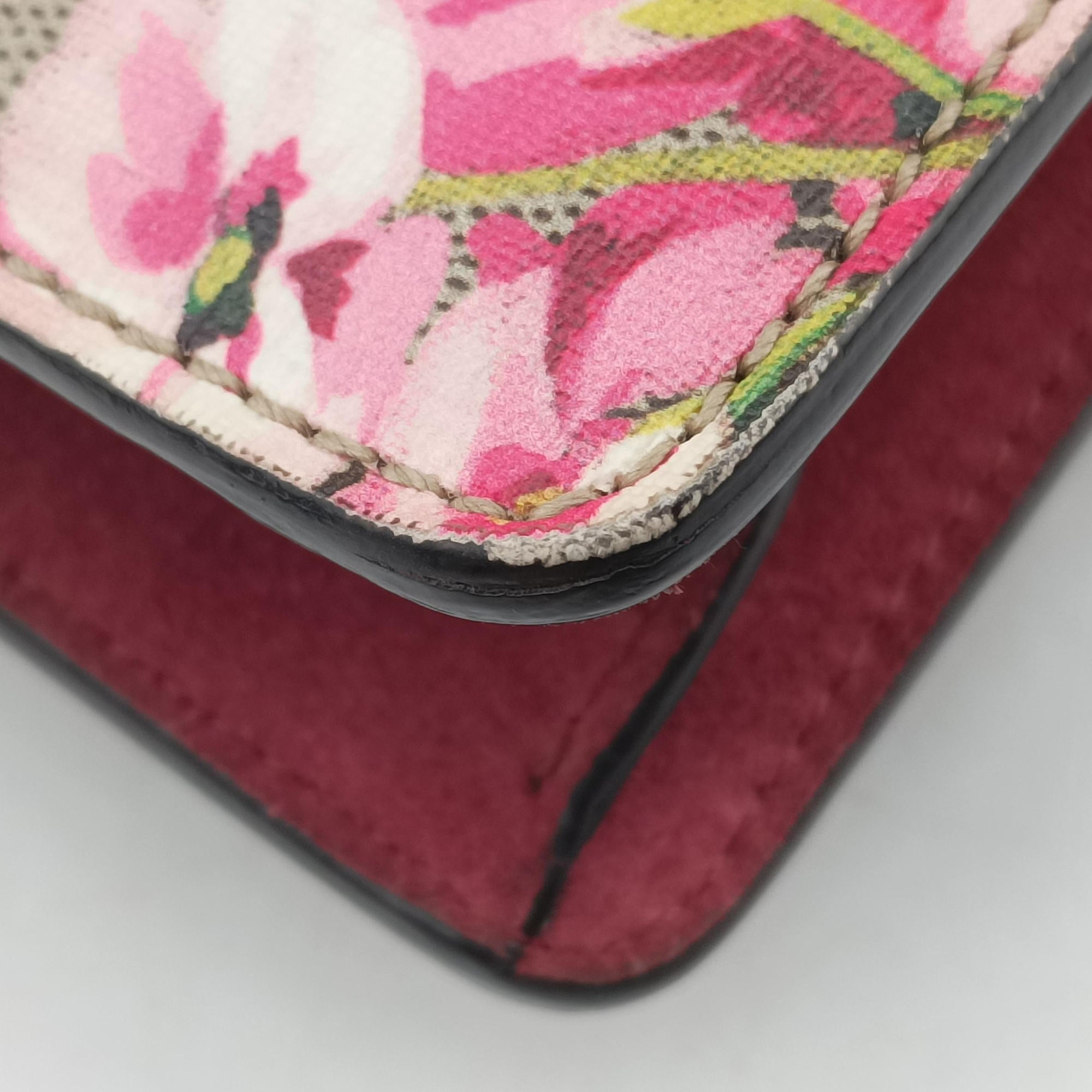 Pre-owned Gucci Dionysus beige×red×multicolor PVC coated canvas × suede 421970 shoulderbag | stylenewstar