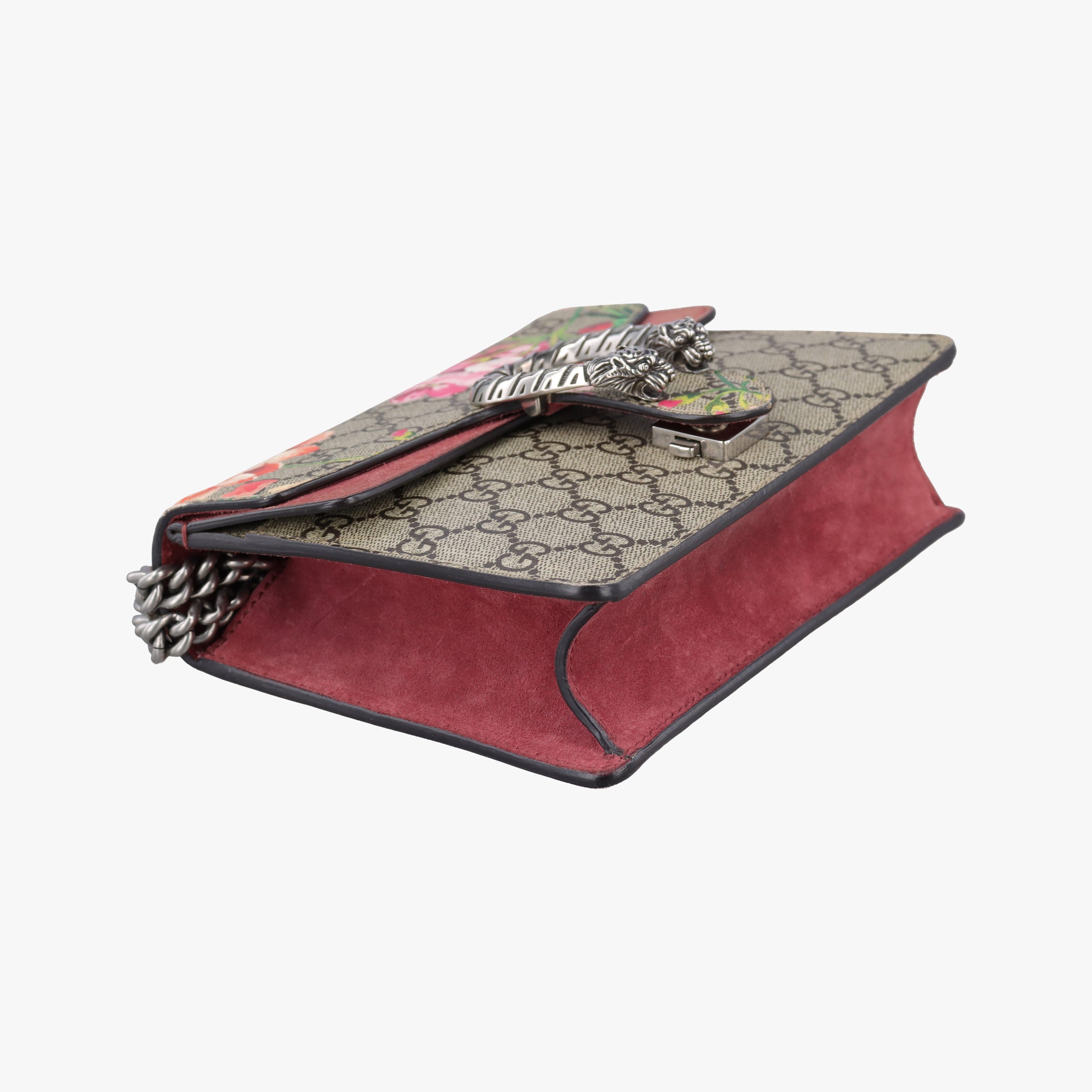 Pre-owned Gucci Dionysus beige×red×multicolor PVC coated canvas × suede 421970 shoulderbag | stylenewstar