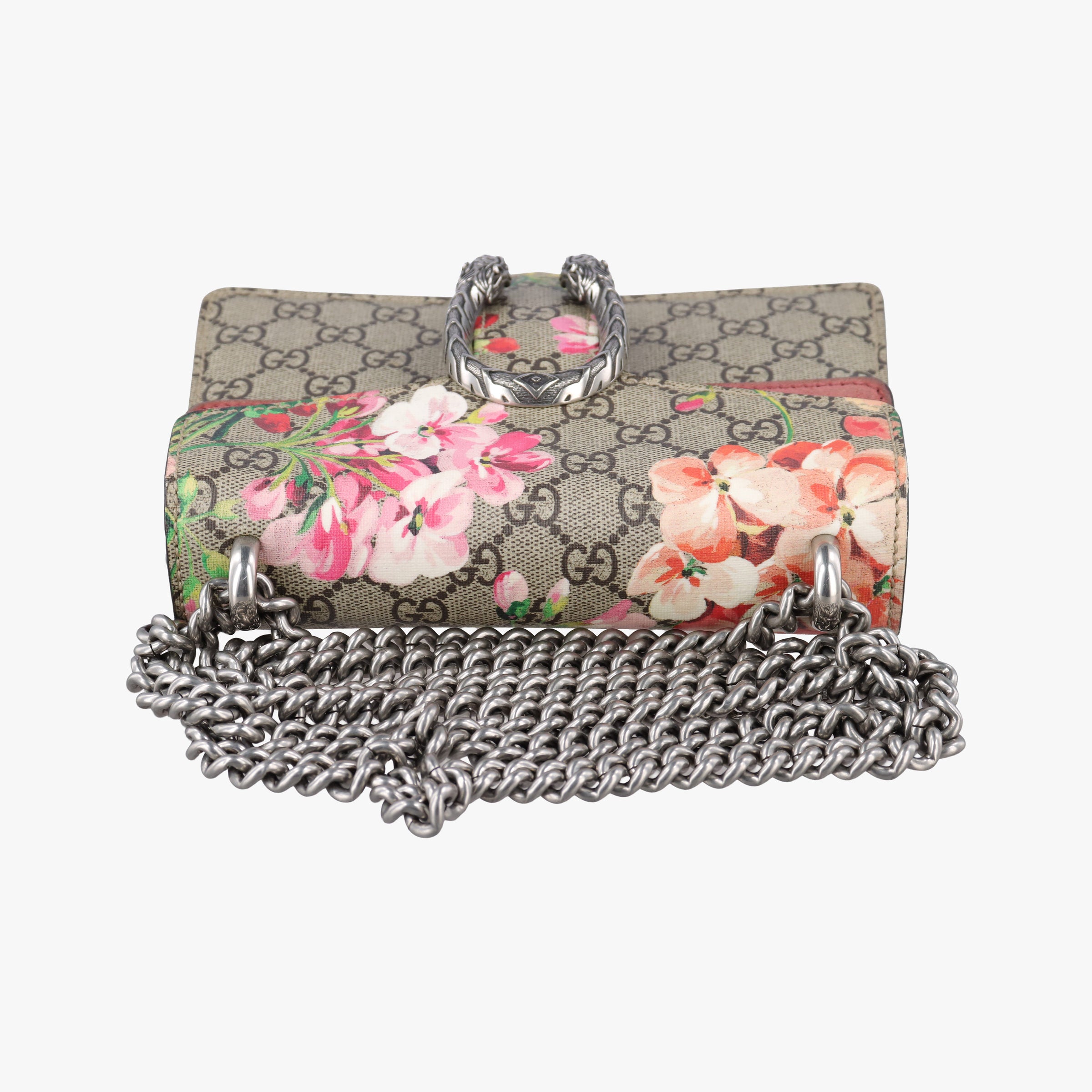Pre-owned Gucci Dionysus beige×red×multicolor PVC coated canvas × suede 421970 shoulderbag | stylenewstar