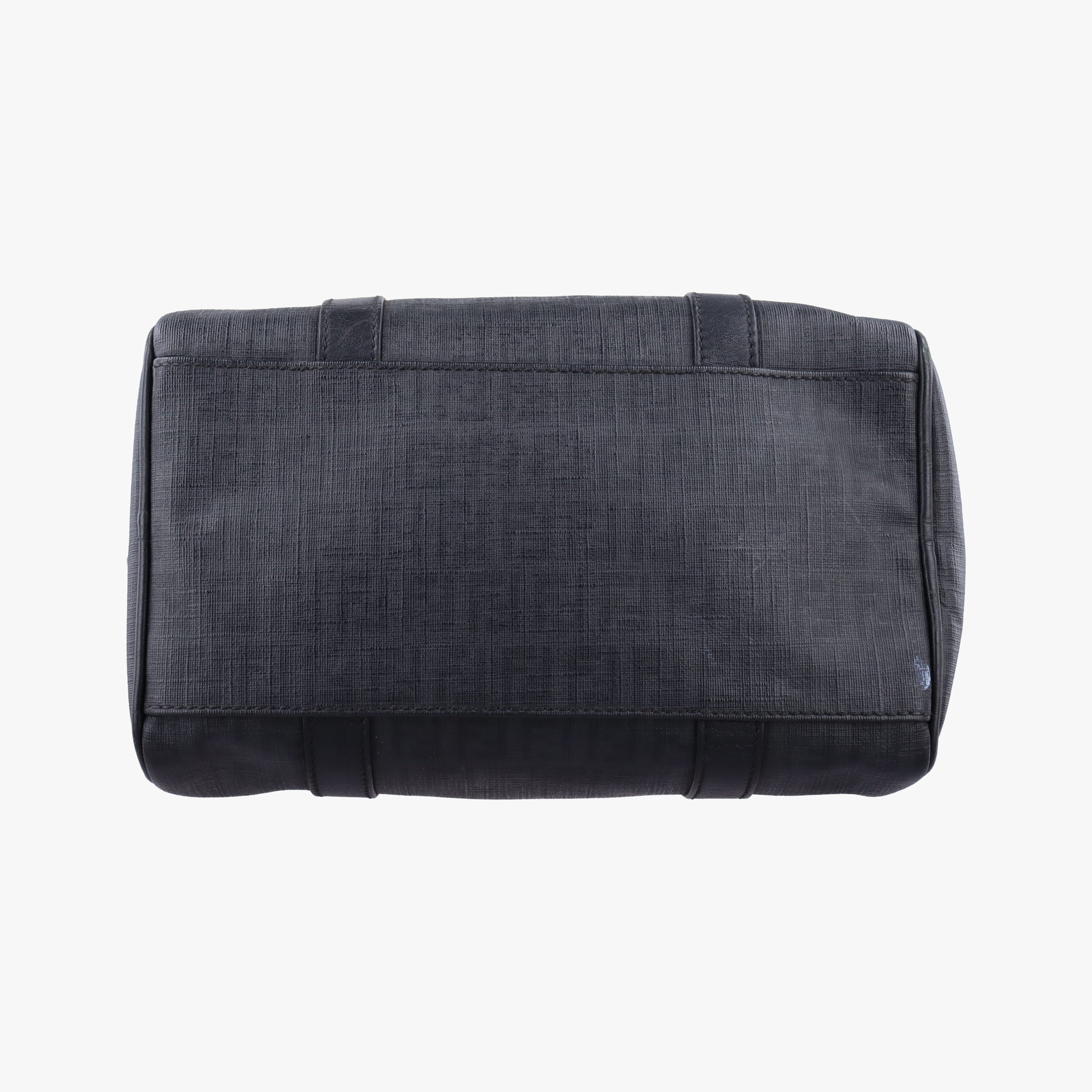 Pre-owned Fendi Zucchino Glitter Logo Black PVC coated canvas 8BL068 handbag | stylenewstar