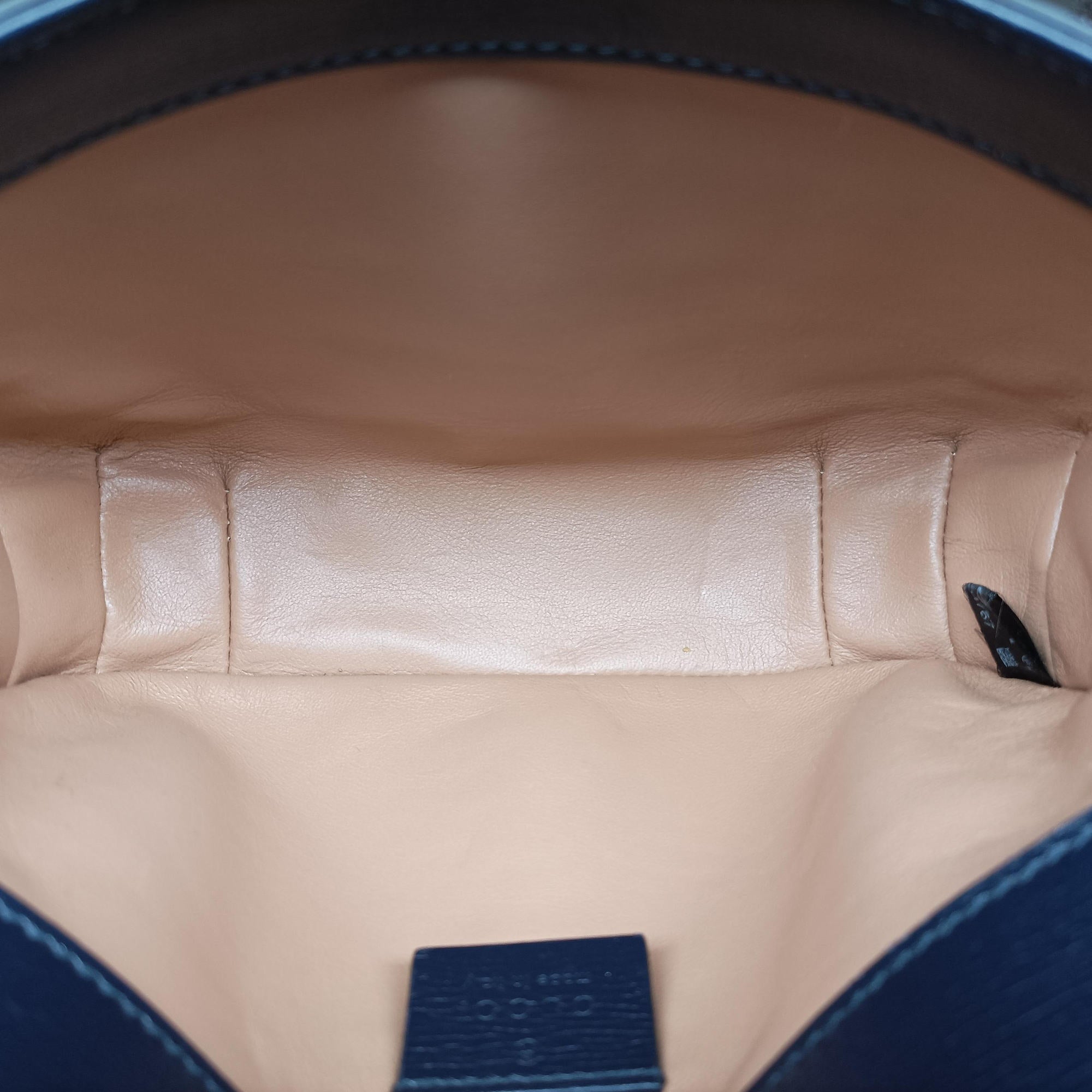 Pre-owned Gucci Horsebit 1955 Orange × Navy Tweed×Leather 658574 shoulderbag | stylenewstar