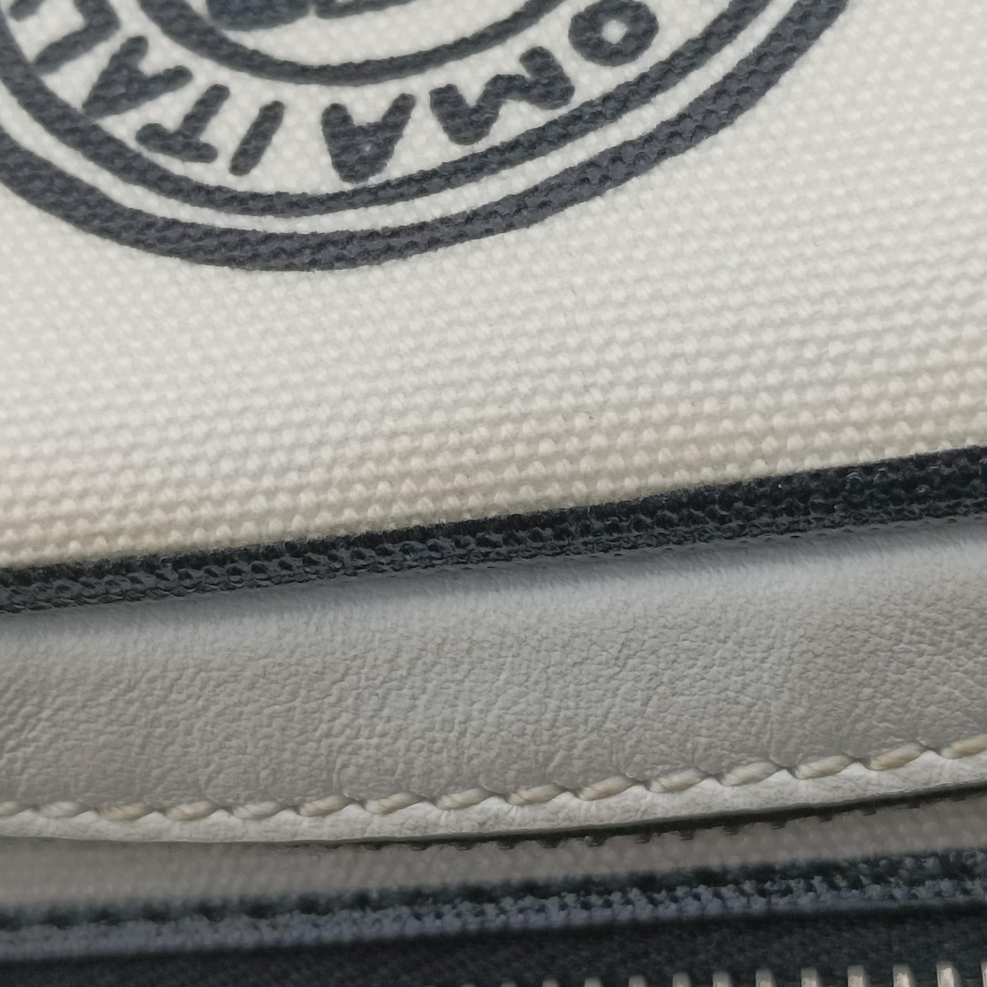 Secondhand Fendi California Sky White × Black PVC coated canvas 7VA483 bum bag/waist bag | stylenewstar