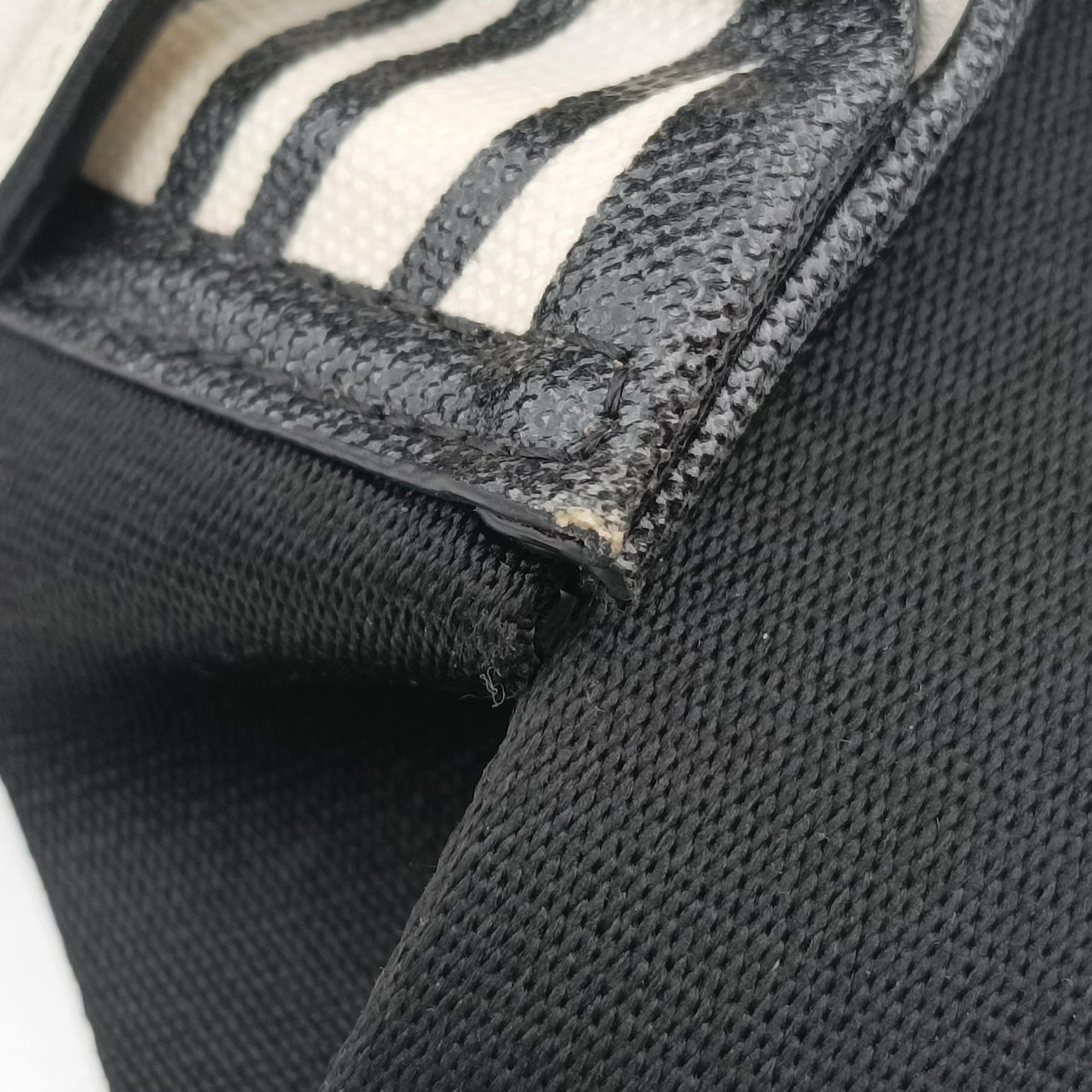 Secondhand Fendi California Sky White × Black PVC coated canvas 7VA483 bum bag/waist bag | stylenewstar