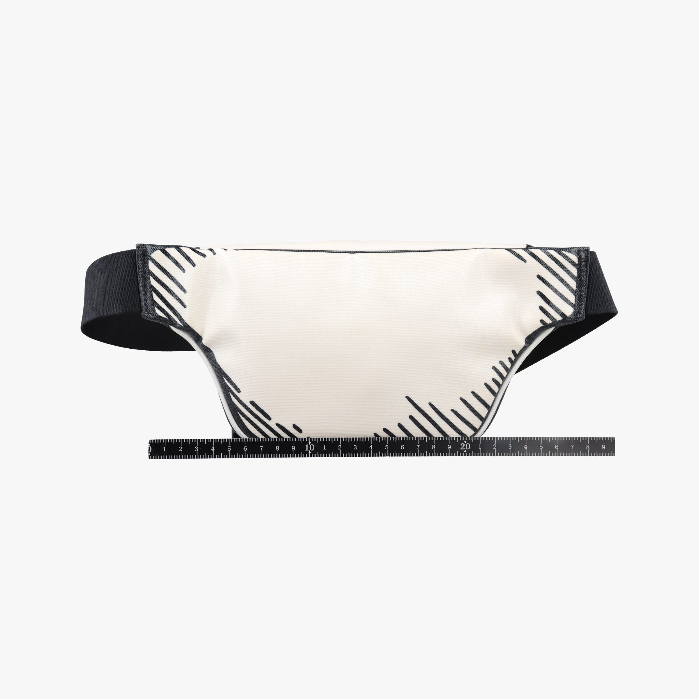 Secondhand Fendi California Sky White × Black PVC coated canvas 7VA483 bum bag/waist bag | stylenewstar
