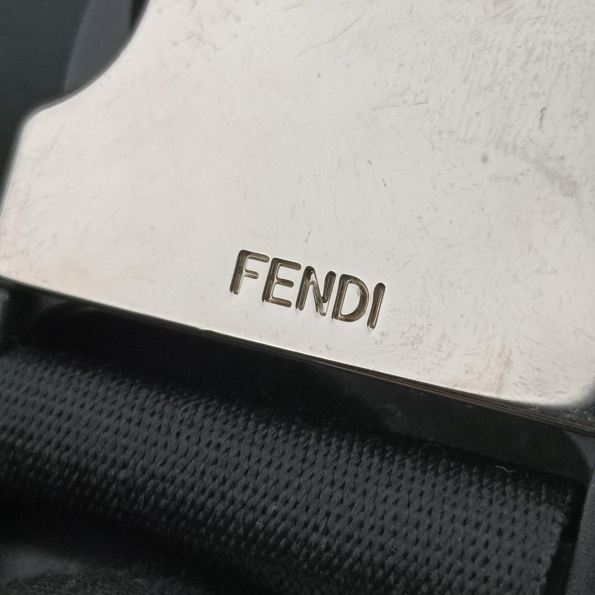 Secondhand Fendi California Sky White × Black PVC coated canvas 7VA483 bum bag/waist bag | stylenewstar