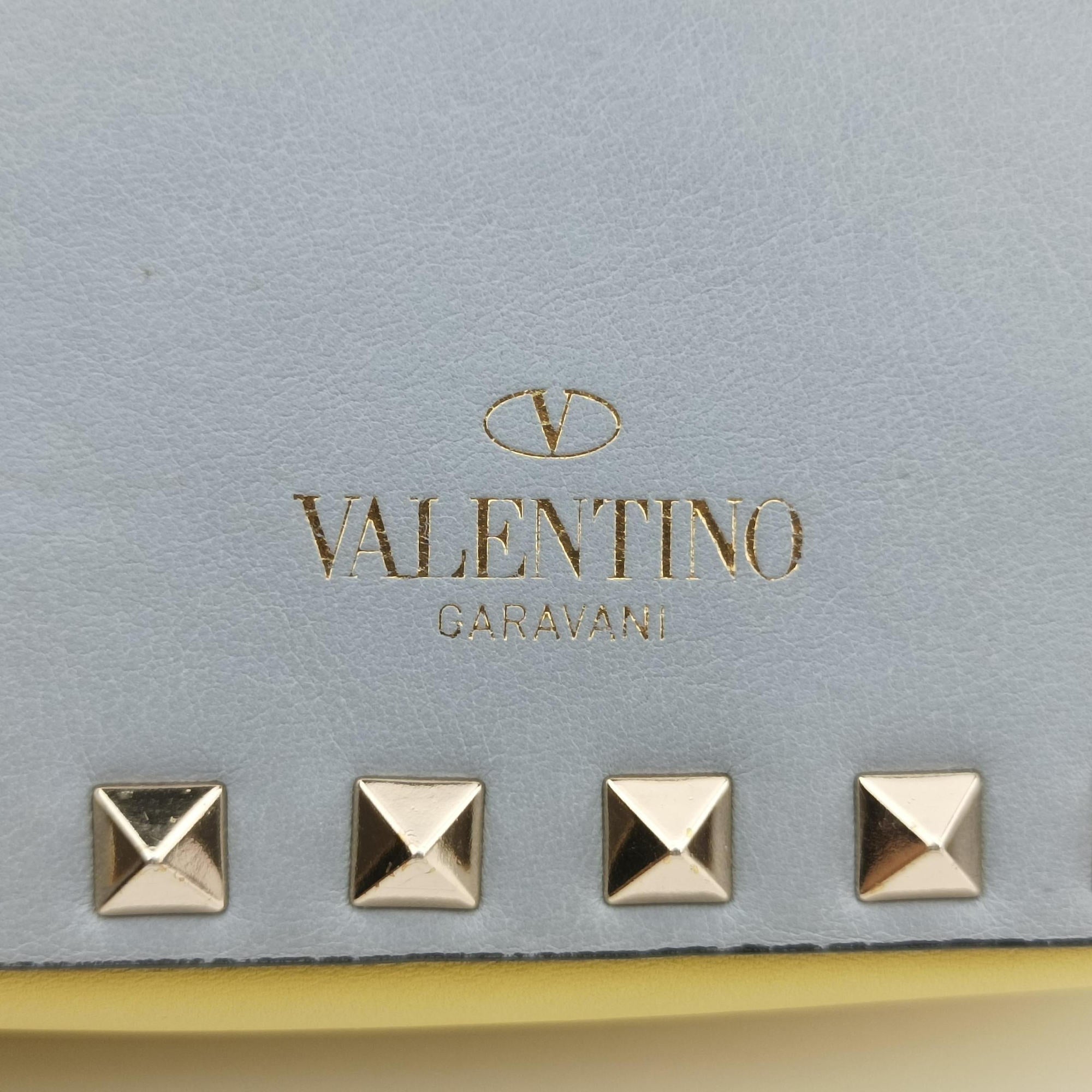 Pre-owned Valentino Rockstud Green x Pink x Yellow x Blue Leather  shoulderbag | stylenewstar