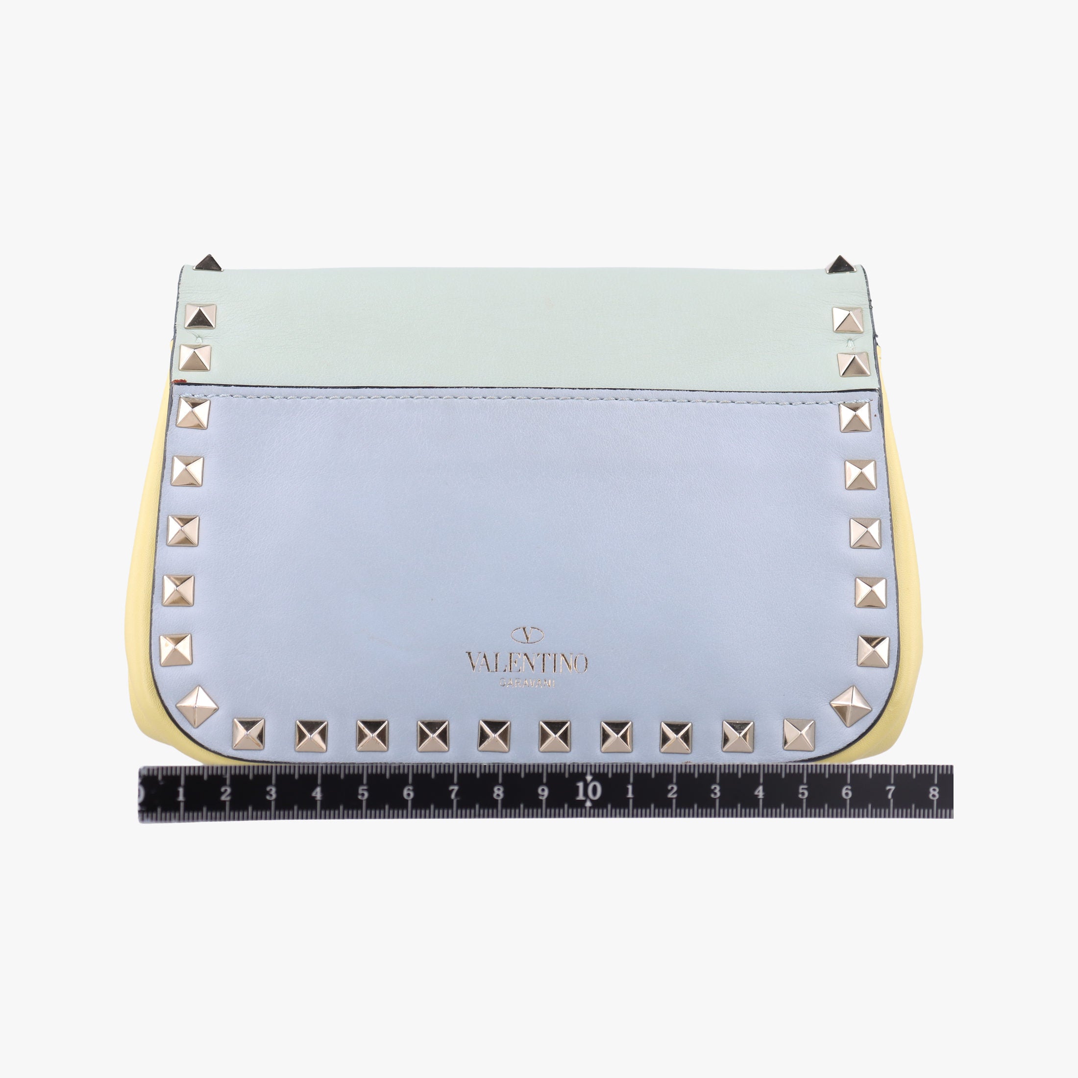 Pre-owned Valentino Rockstud Green x Pink x Yellow x Blue Leather  shoulderbag | stylenewstar