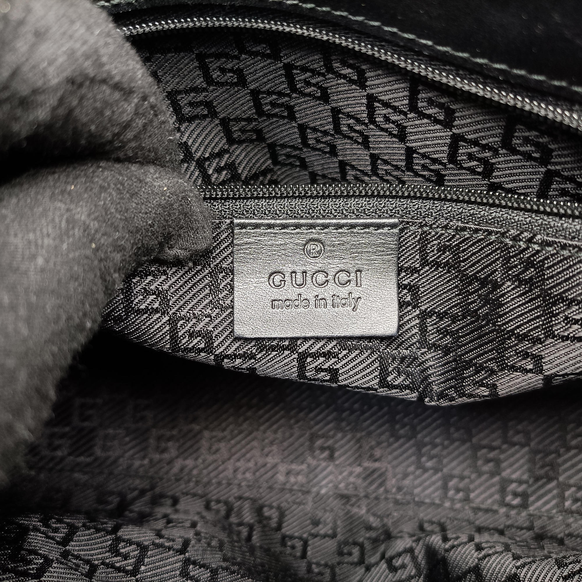 Pre-owned Gucci Jackie Black suede×leather 002106 handbag | stylenewstar