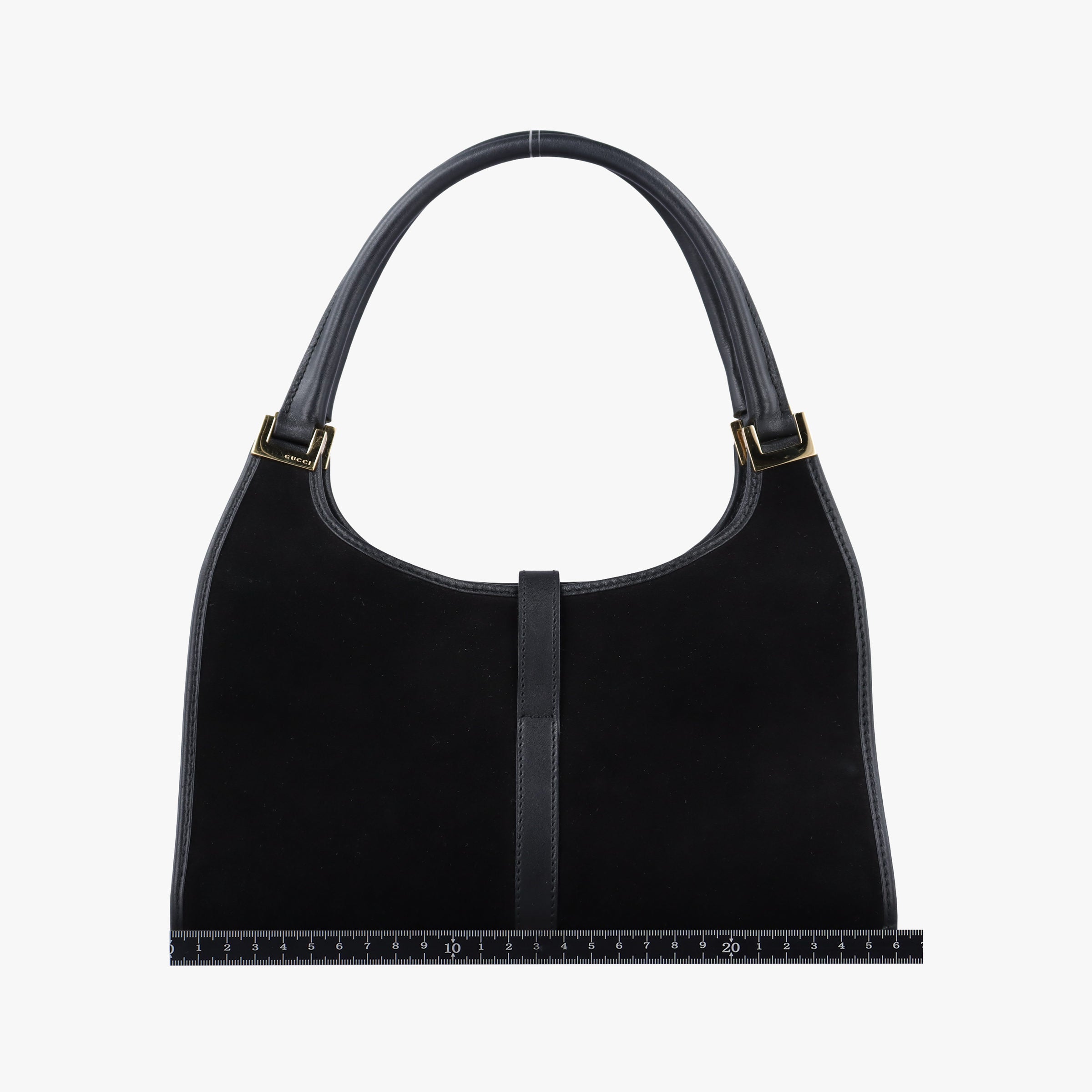 Pre-owned Gucci Jackie Black suede×leather 002106 handbag | stylenewstar