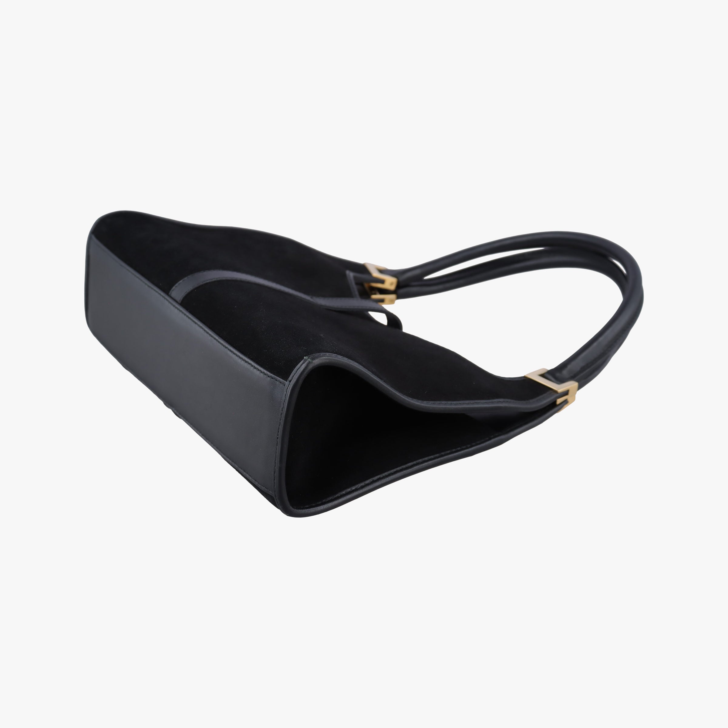 Pre-owned Gucci Jackie Black suede×leather 002106 handbag | stylenewstar