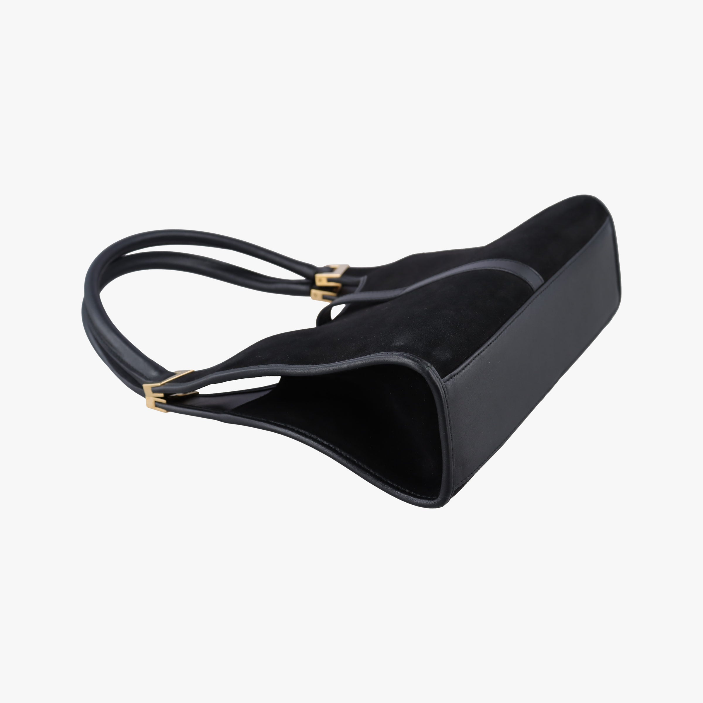 Pre-owned Gucci Jackie Black suede×leather 002106 handbag | stylenewstar