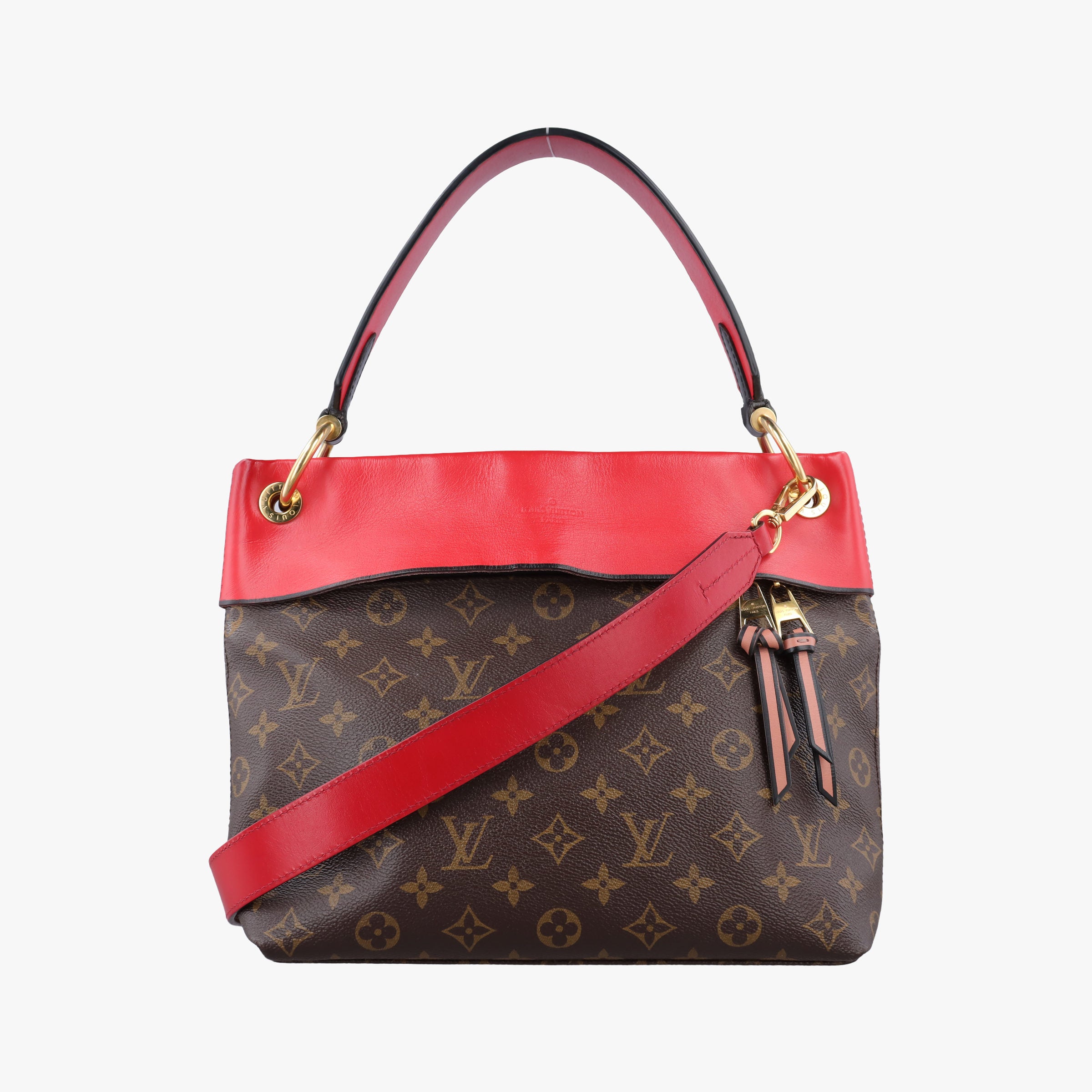 Pre-owned Louis Vuitton Tuileries Besace brown×Red Monogram Canvas×calf leather M43798 shoulderbag | stylenewstar