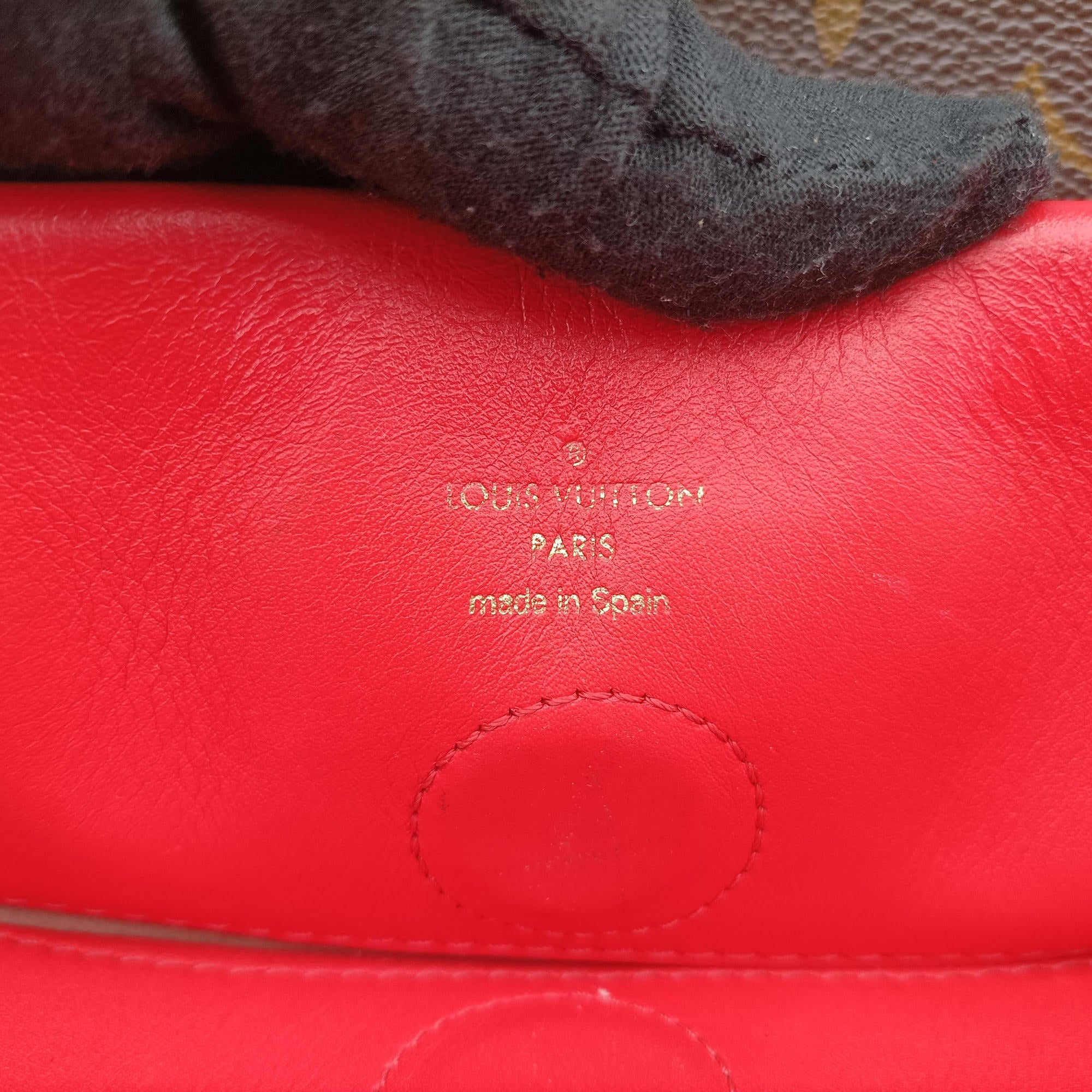 Pre-owned Louis Vuitton Tuileries Besace brown×Red Monogram Canvas×calf leather M43798 shoulderbag | stylenewstar