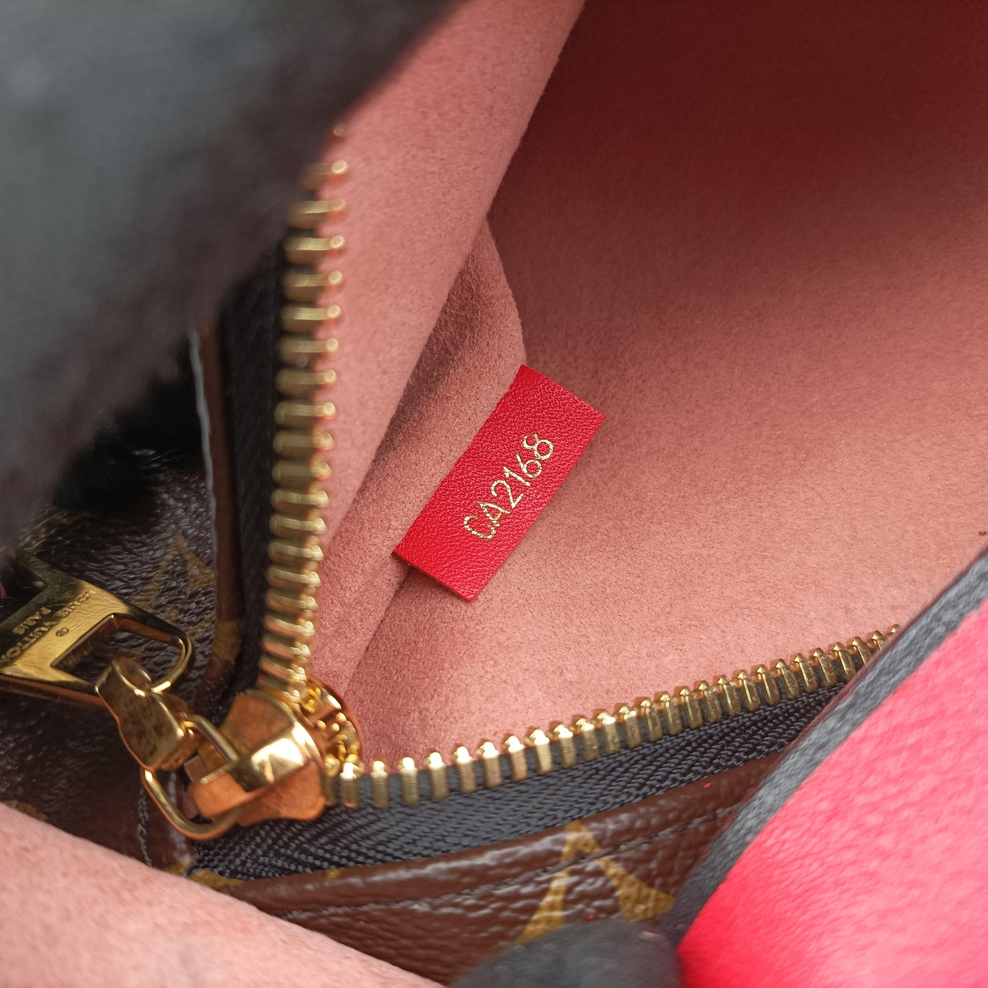 Pre-owned Louis Vuitton Tuileries Besace brown×Red Monogram Canvas×calf leather M43798 shoulderbag | stylenewstar