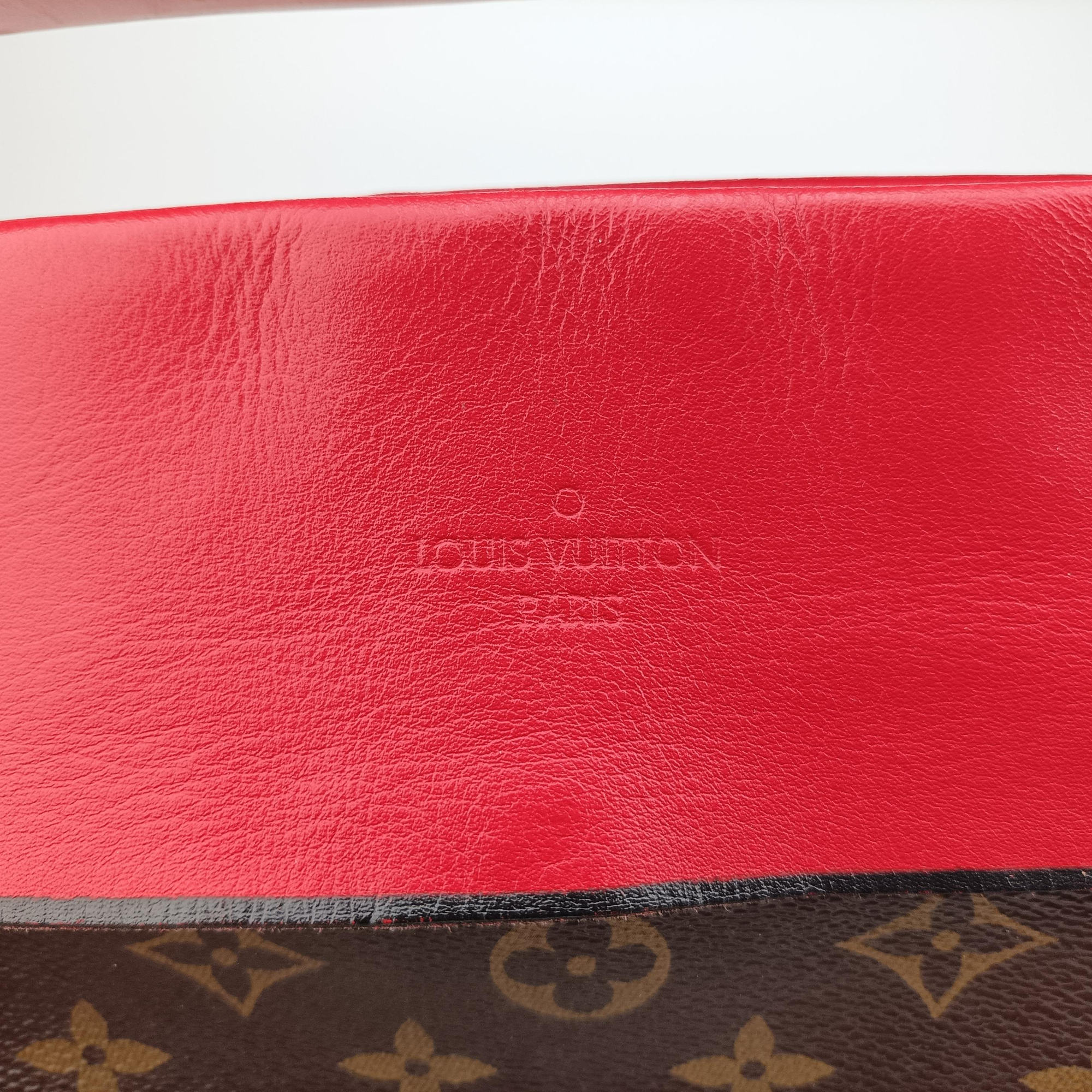 Pre-owned Louis Vuitton Tuileries Besace brown×Red Monogram Canvas×calf leather M43798 shoulderbag | stylenewstar