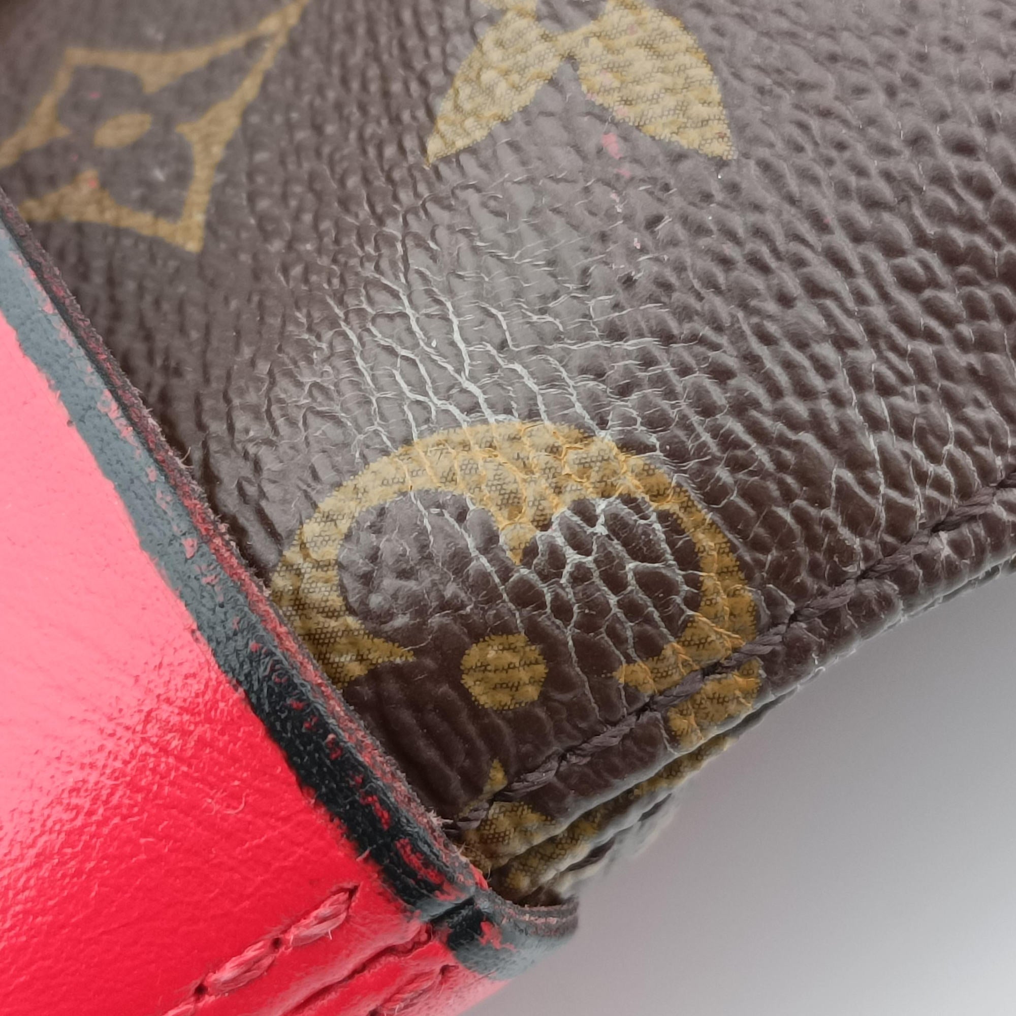 Pre-owned Louis Vuitton Tuileries Besace brown×Red Monogram Canvas×calf leather M43798 shoulderbag | stylenewstar