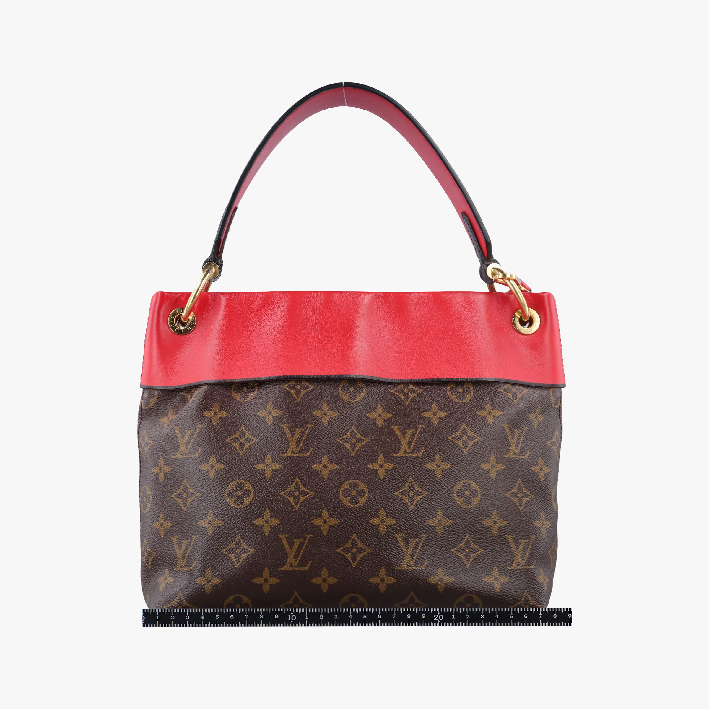 Pre-owned Louis Vuitton Tuileries Besace brown×Red Monogram Canvas×calf leather M43798 shoulderbag | stylenewstar