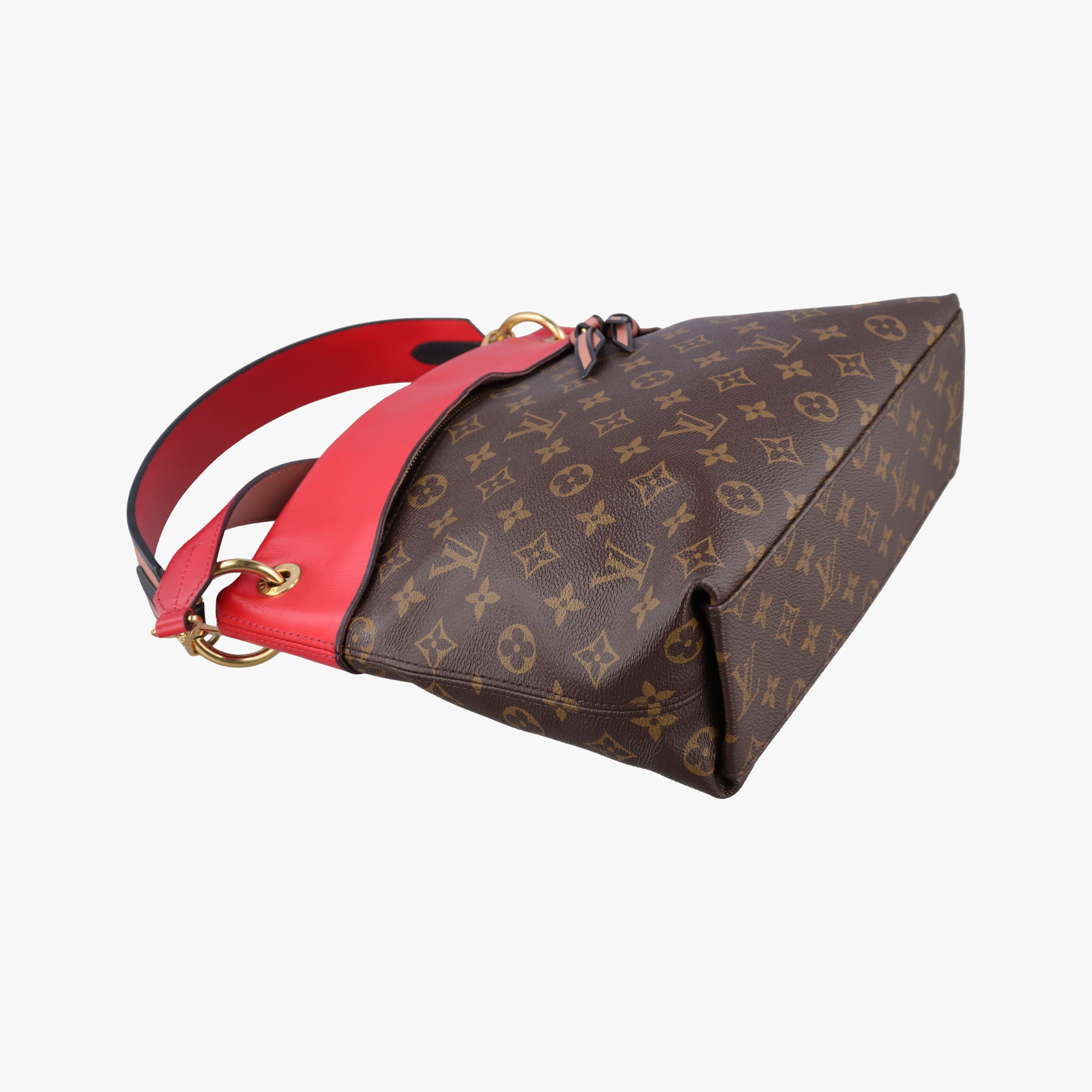 Pre-owned Louis Vuitton Tuileries Besace brown×Red Monogram Canvas×calf leather M43798 shoulderbag | stylenewstar