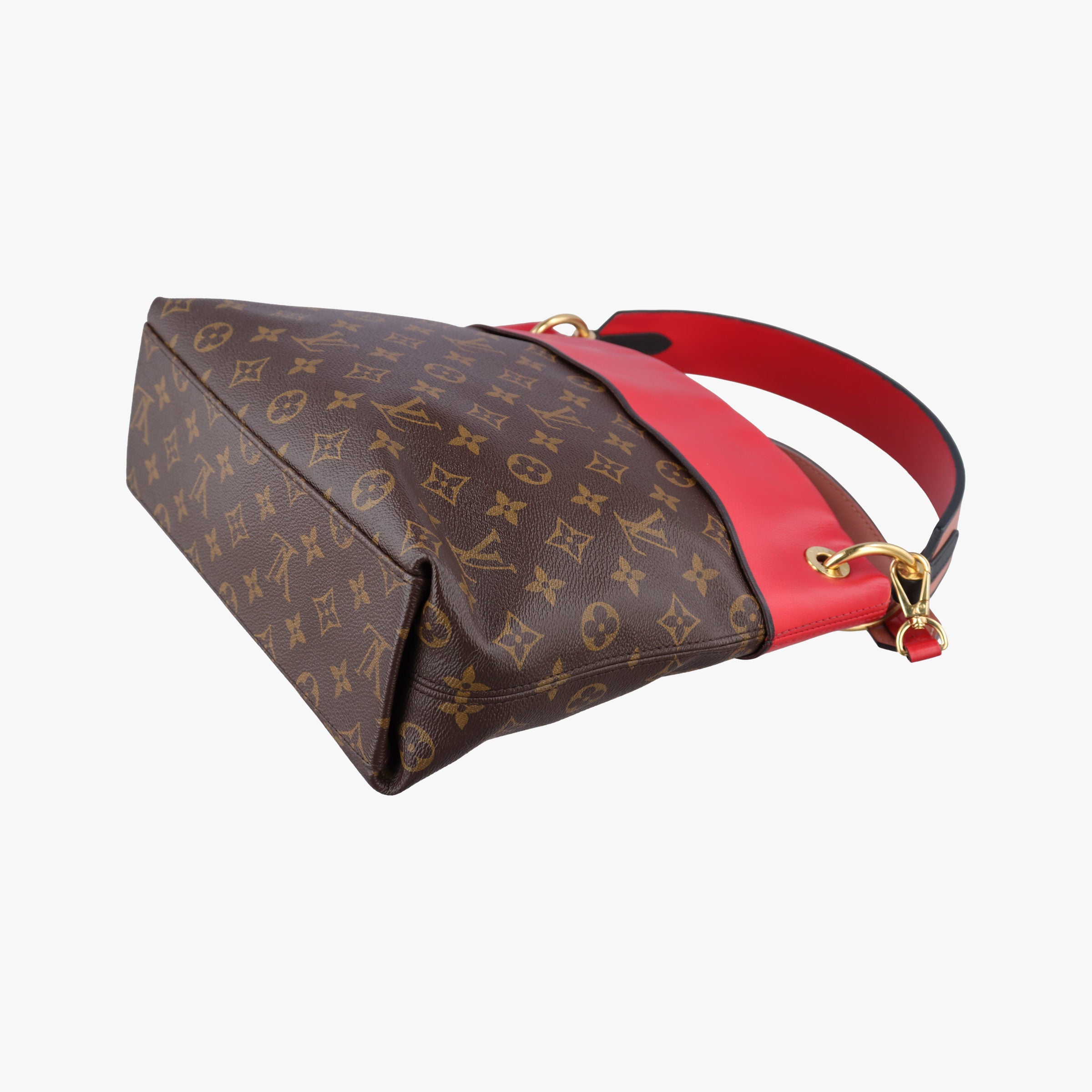 Pre-owned Louis Vuitton Tuileries Besace brown×Red Monogram Canvas×calf leather M43798 shoulderbag | stylenewstar