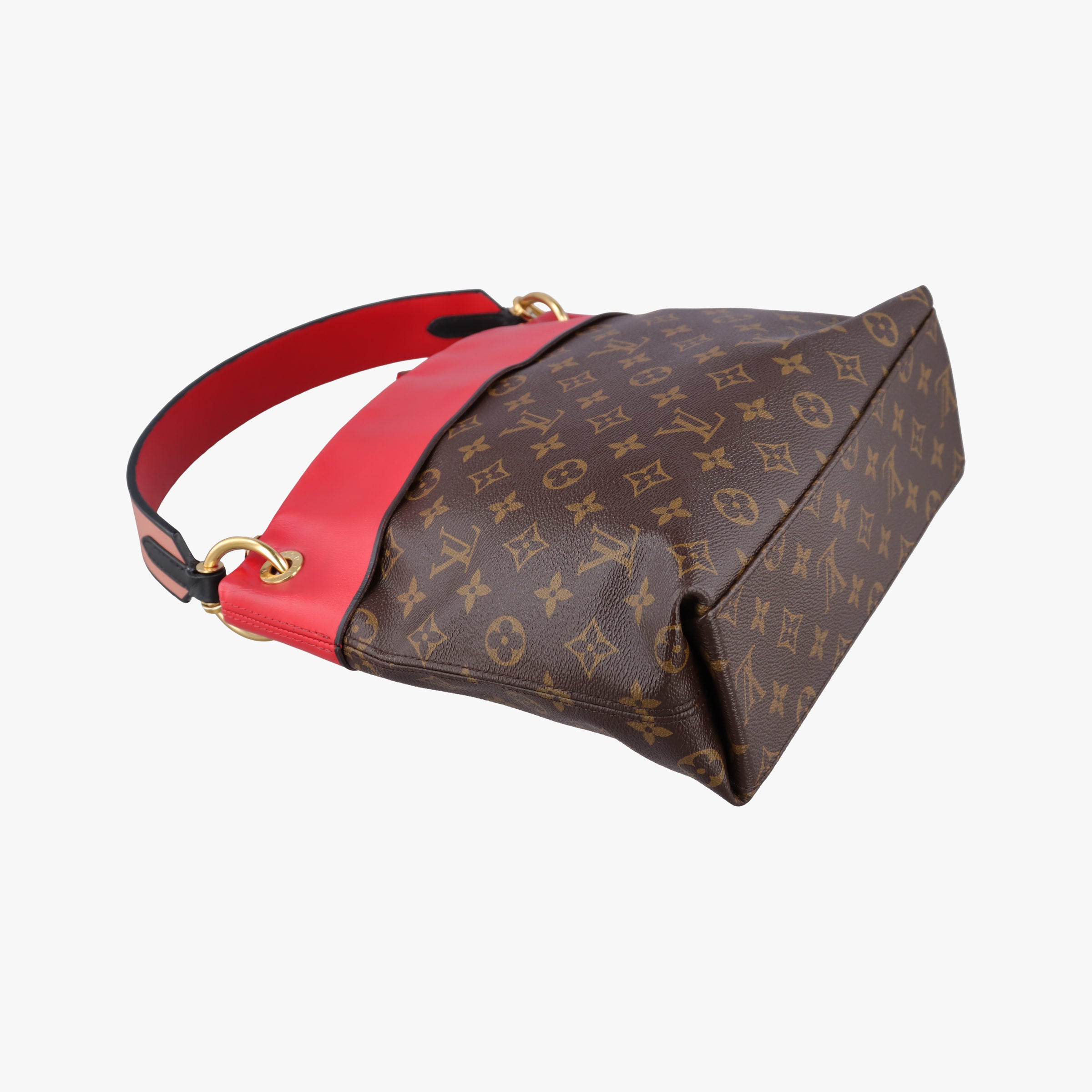 Pre-owned Louis Vuitton Tuileries Besace brown×Red Monogram Canvas×calf leather M43798 shoulderbag | stylenewstar