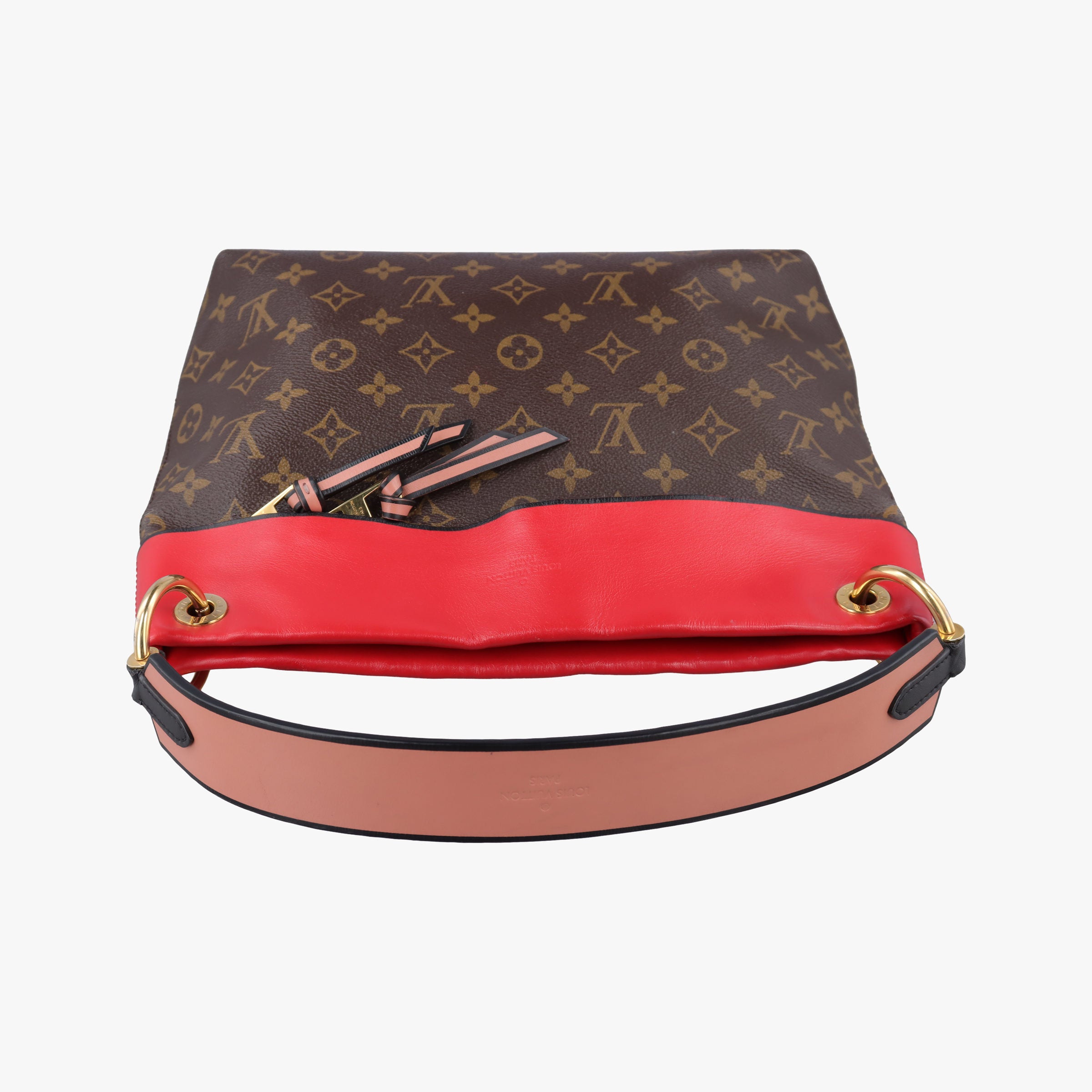 Pre-owned Louis Vuitton Tuileries Besace brown×Red Monogram Canvas×calf leather M43798 shoulderbag | stylenewstar