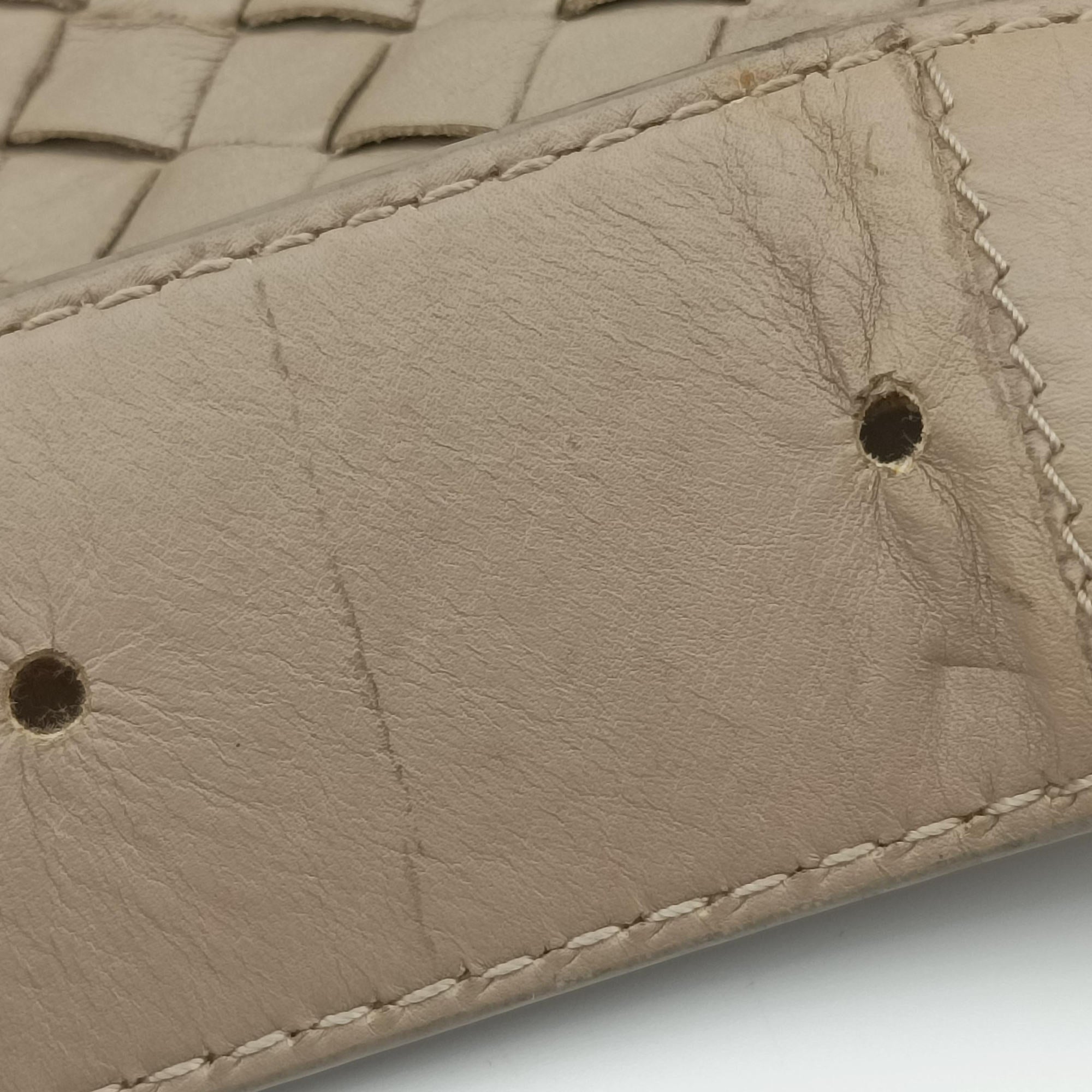 Pre-owned Bottega Veneta Intrecciato Beige lambskin  shoulderbag | stylenewstar