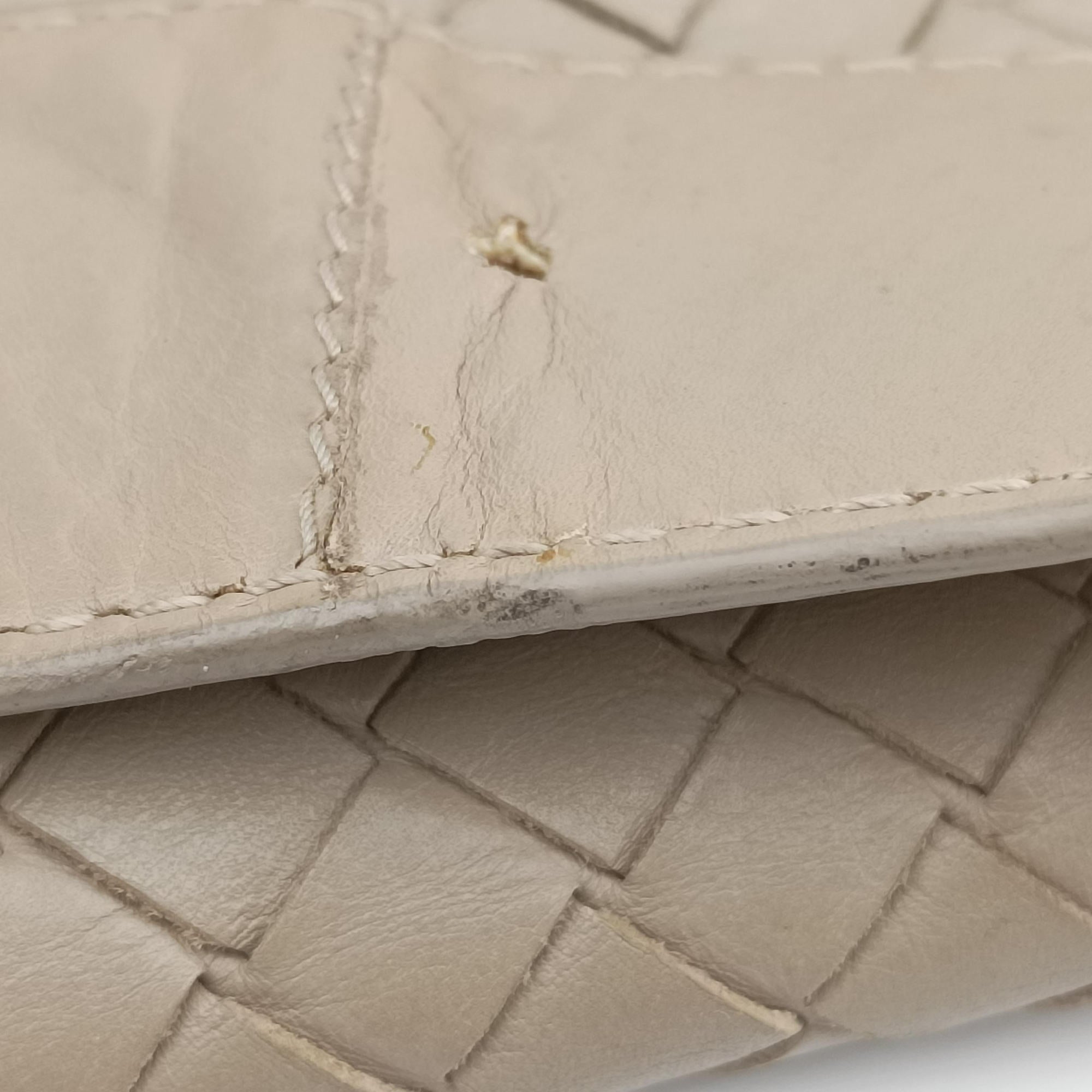 Pre-owned Bottega Veneta Intrecciato Beige lambskin  shoulderbag | stylenewstar