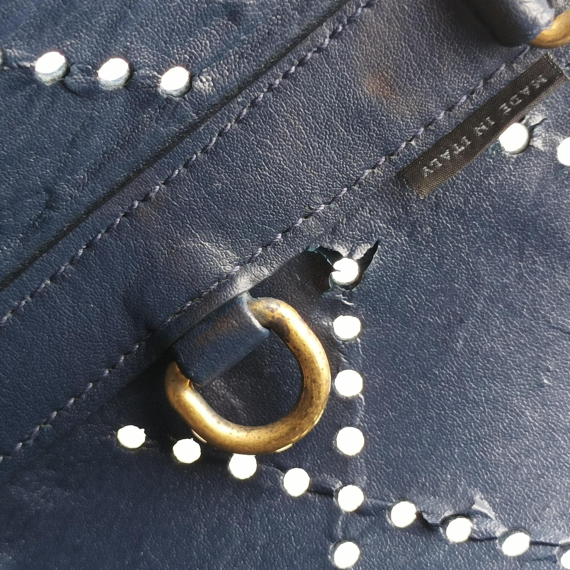 Pre-owned Prada Fori tote Navy Saffiano leather  shoulderbag | stylenewstar