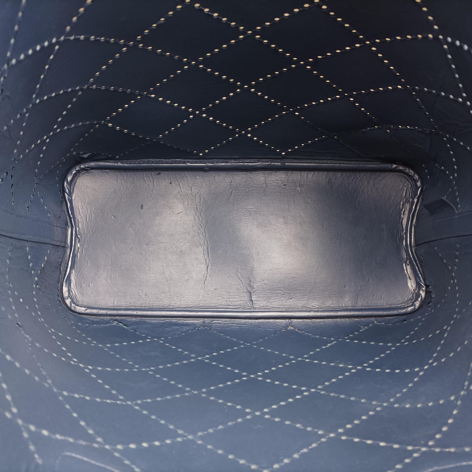 Pre-owned Prada Fori tote Navy Saffiano leather  shoulderbag | stylenewstar