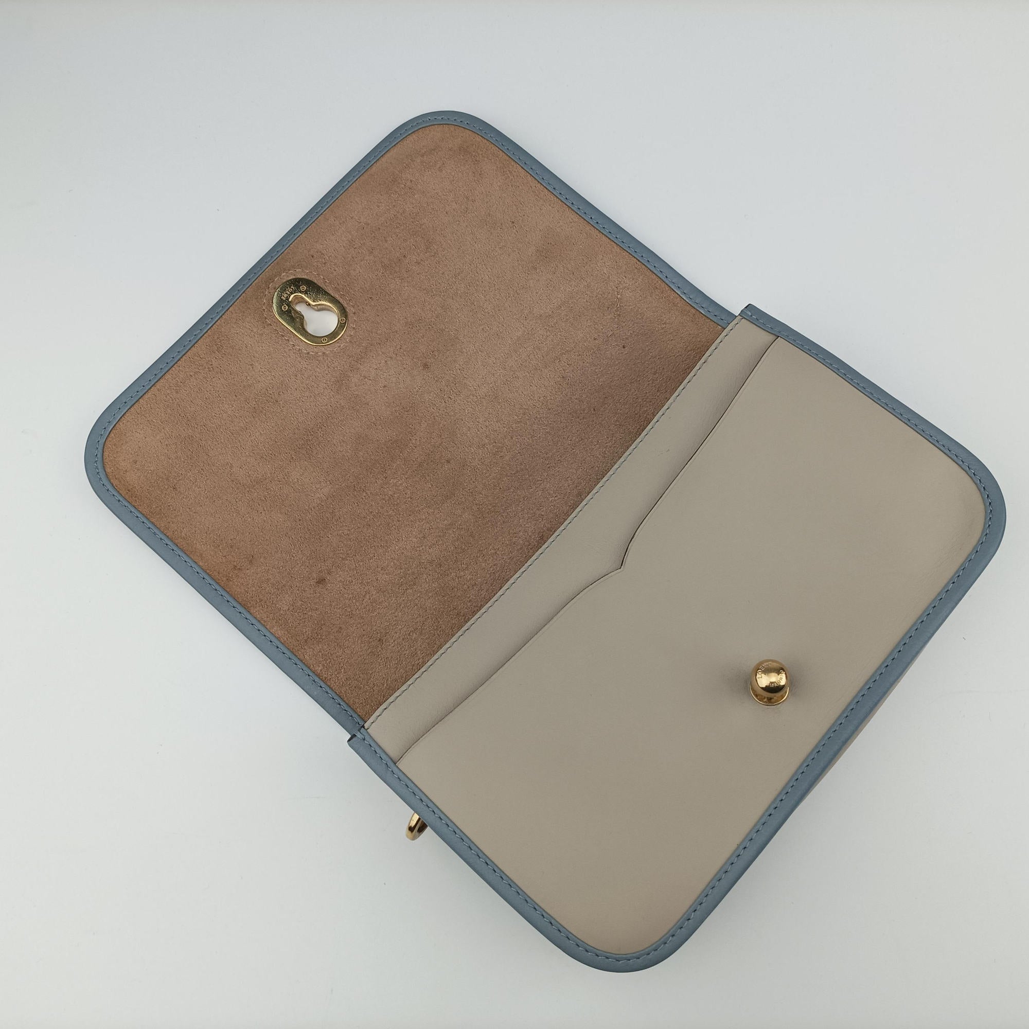 Pre-owned Loewe Ines Beige×blue Leather  shoulderbag | stylenewstar