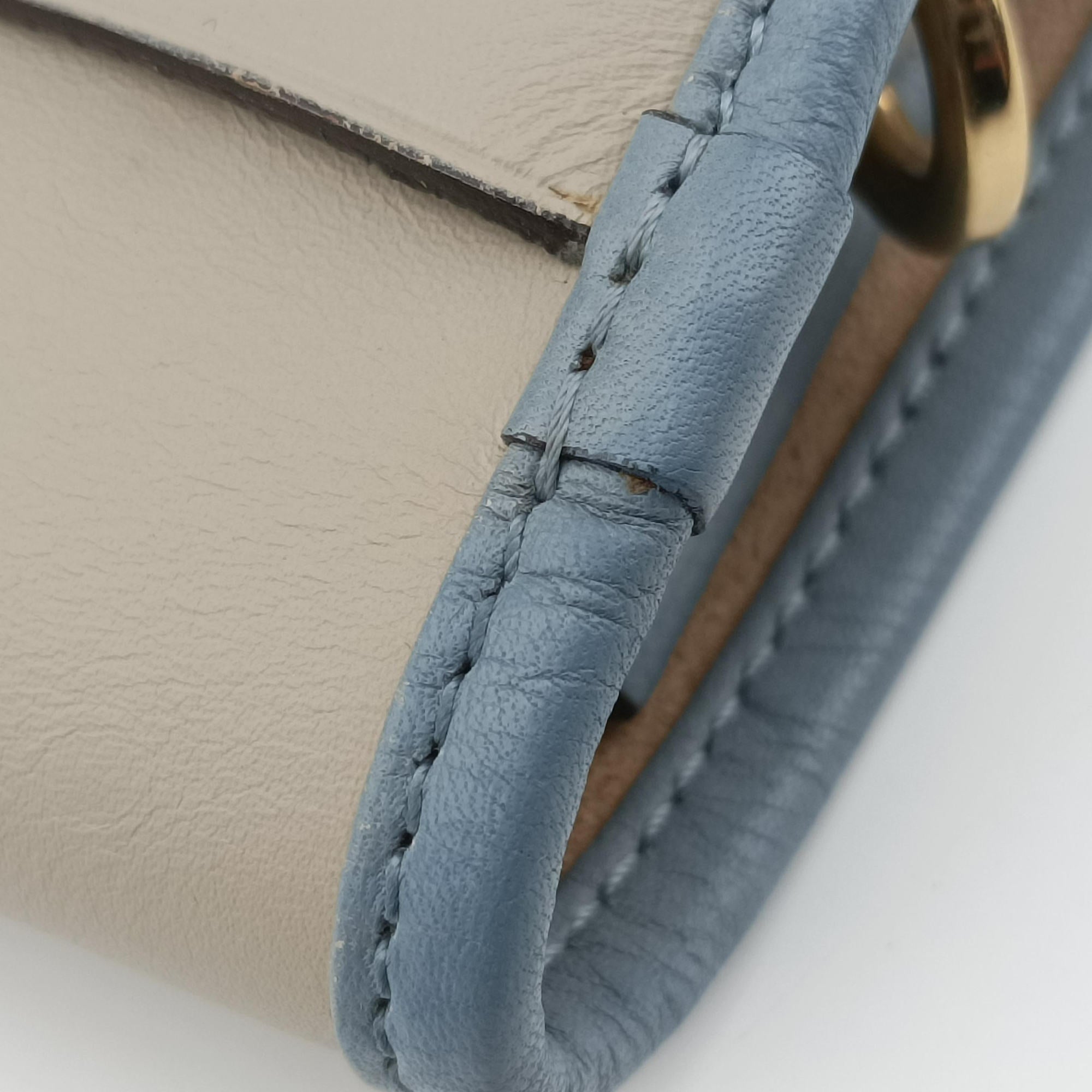 Pre-owned Loewe Ines Beige×blue Leather  shoulderbag | stylenewstar