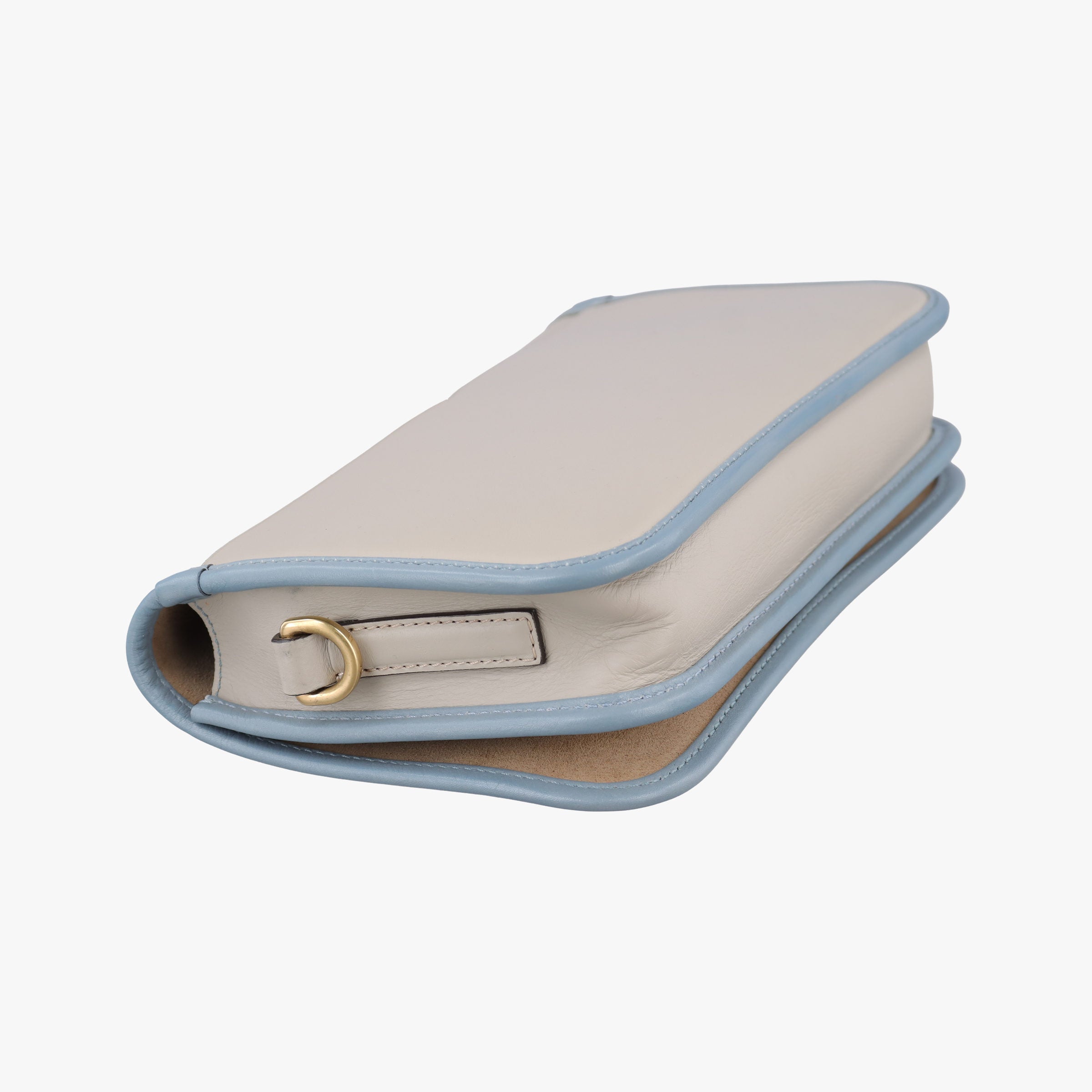Pre-owned Loewe Ines Beige×blue Leather  shoulderbag | stylenewstar