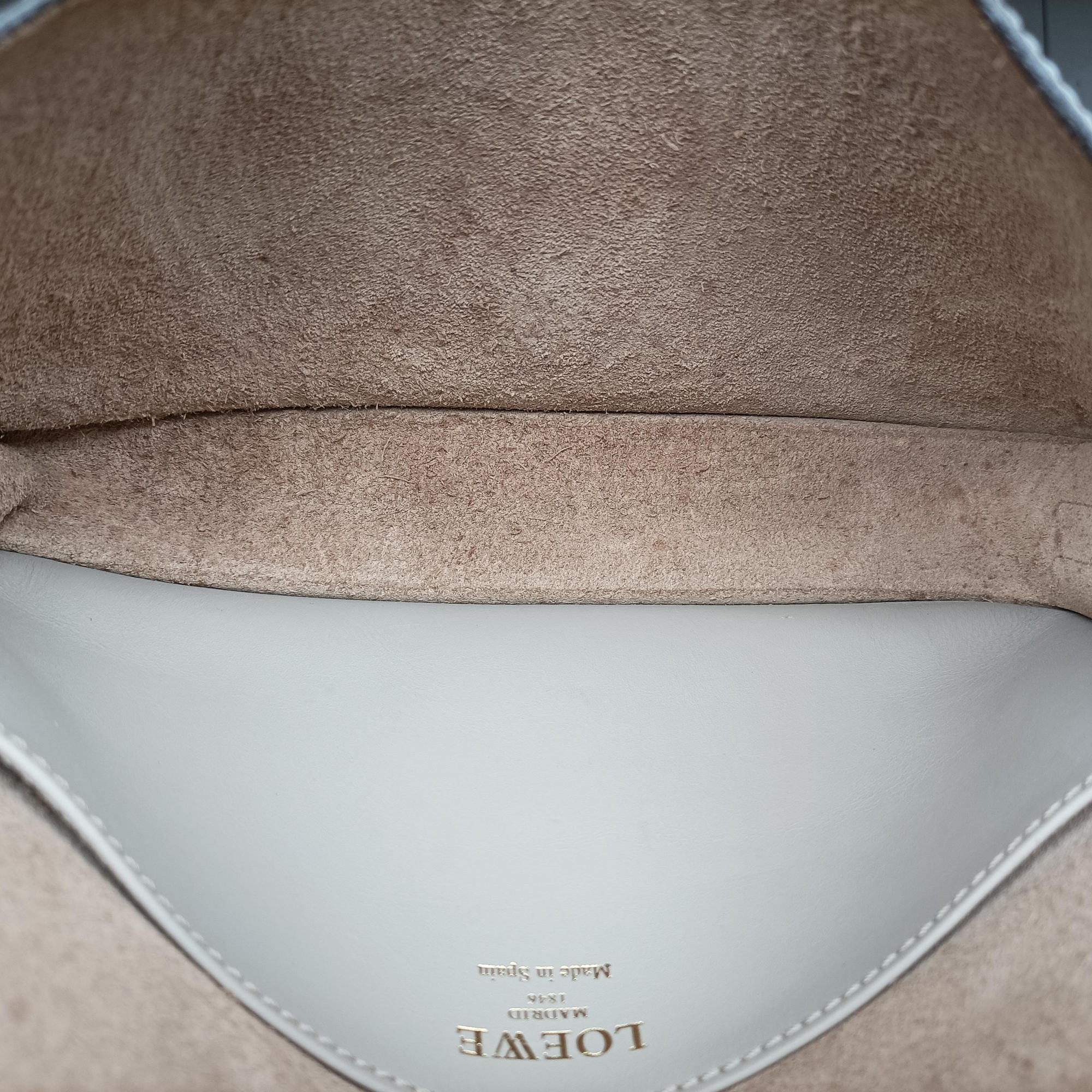 Pre-owned Loewe Ines Beige×blue Leather  shoulderbag | stylenewstar