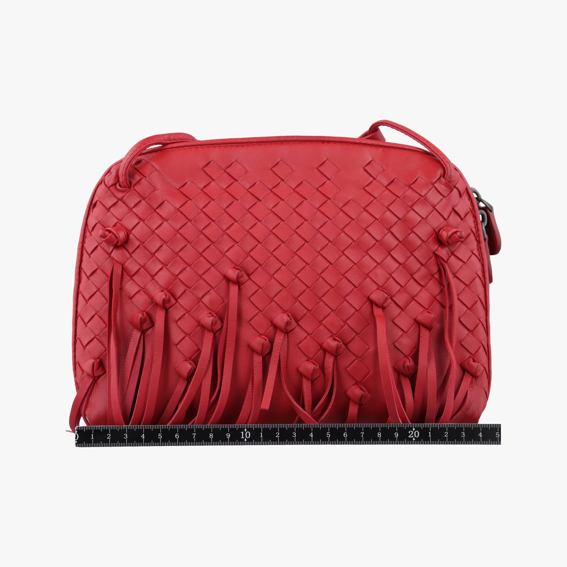 Pre-owned Bottega Veneta NODINI Intrecciato Red lambskin  shoulderbag | stylenewstar