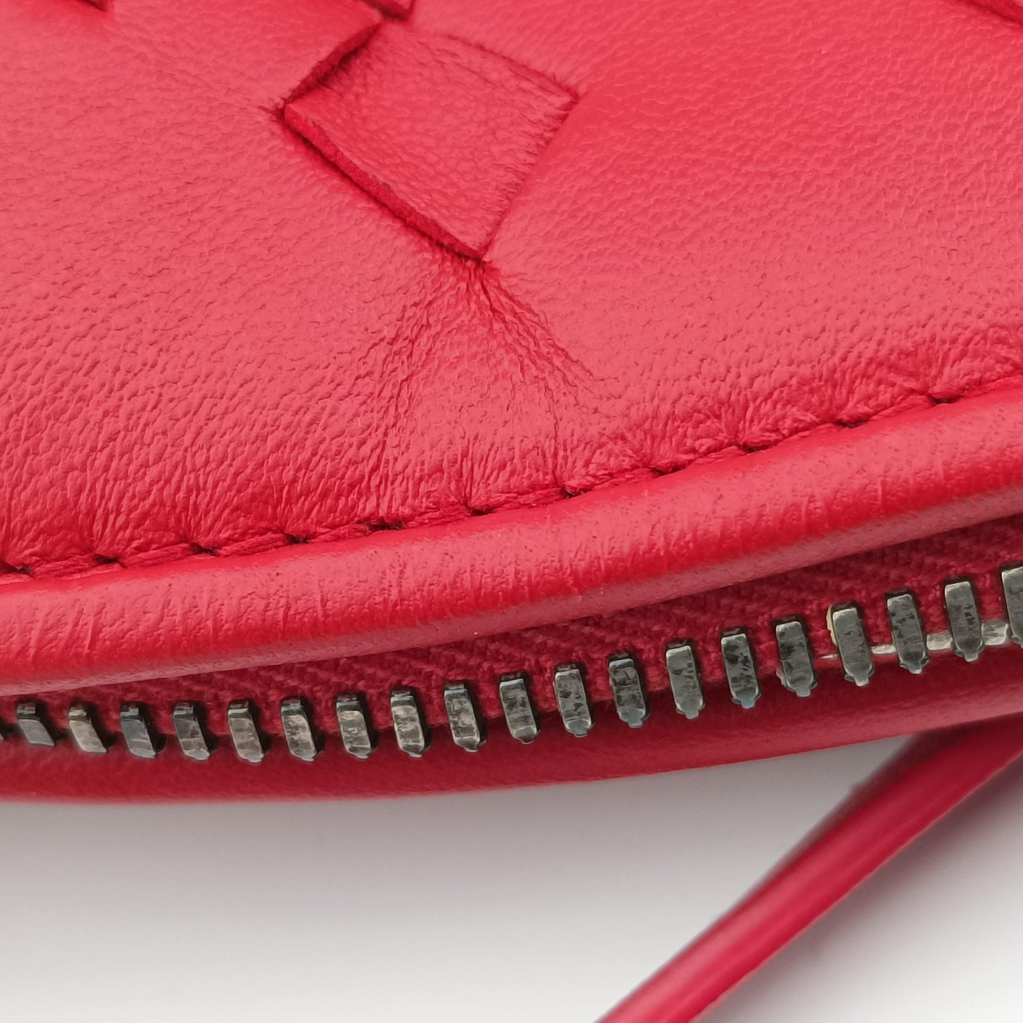 Pre-owned Bottega Veneta NODINI Intrecciato Red lambskin  shoulderbag | stylenewstar