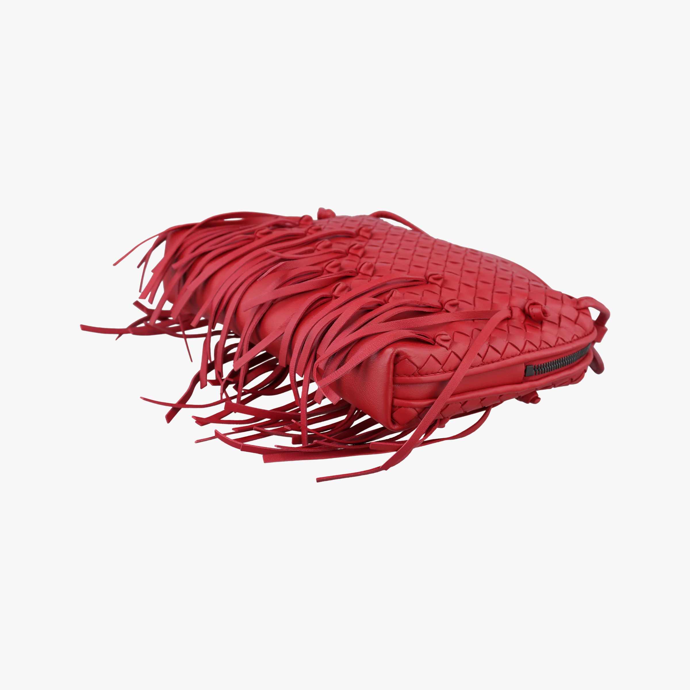 Pre-owned Bottega Veneta NODINI Intrecciato Red lambskin  shoulderbag | stylenewstar