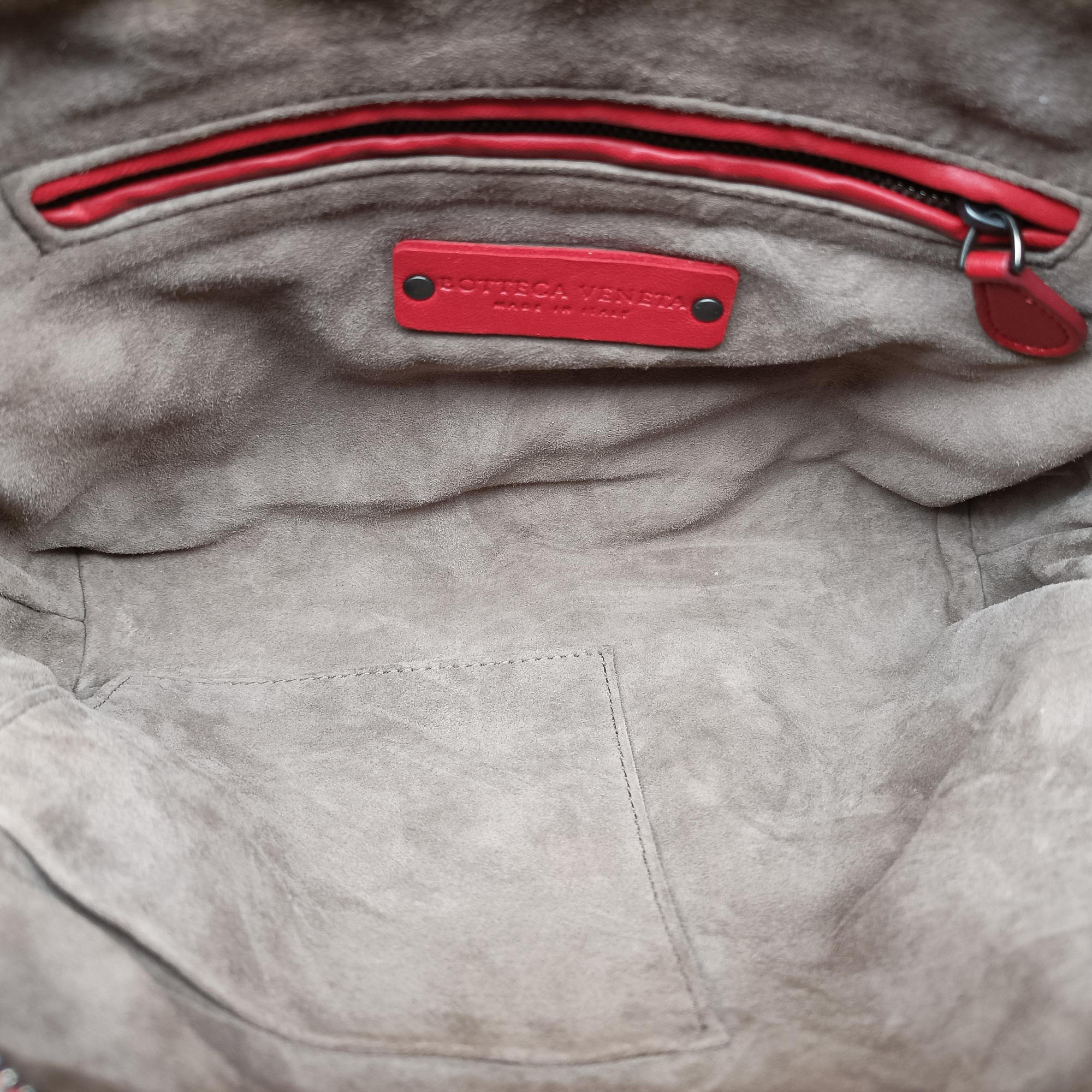 Pre-owned Bottega Veneta NODINI Intrecciato Red lambskin  shoulderbag | stylenewstar
