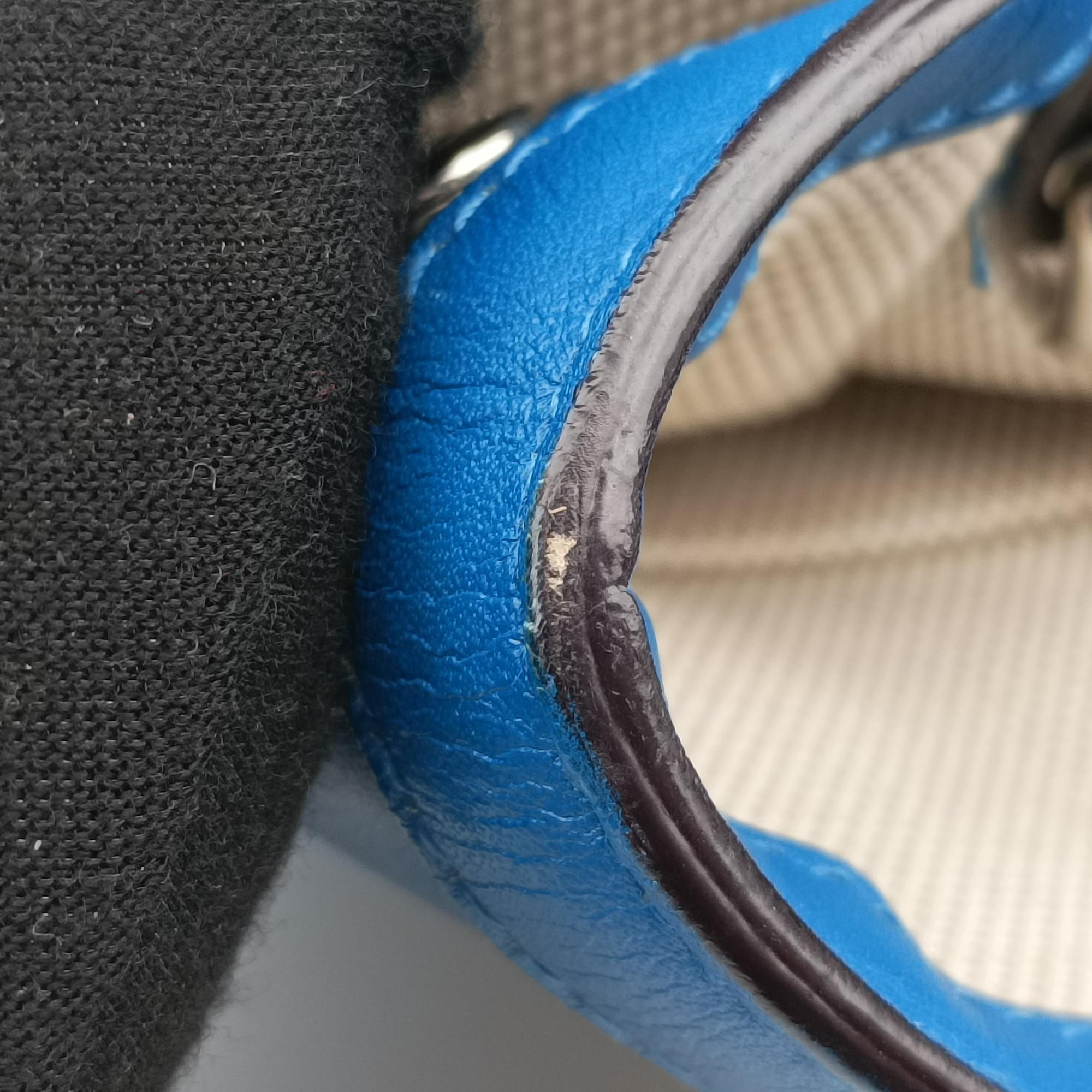 Pre-owned Christian Dior Diorissimo White × Blue Canvas × Leather  shoulderbag | stylenewstar