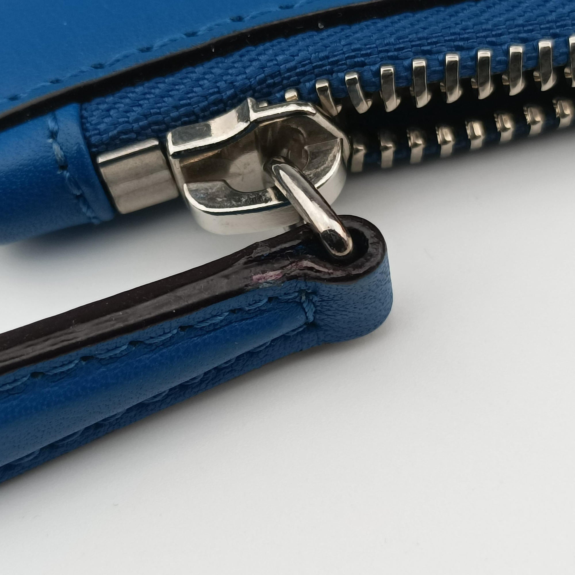Pre-owned Christian Dior Diorissimo White × Blue Canvas × Leather  shoulderbag | stylenewstar