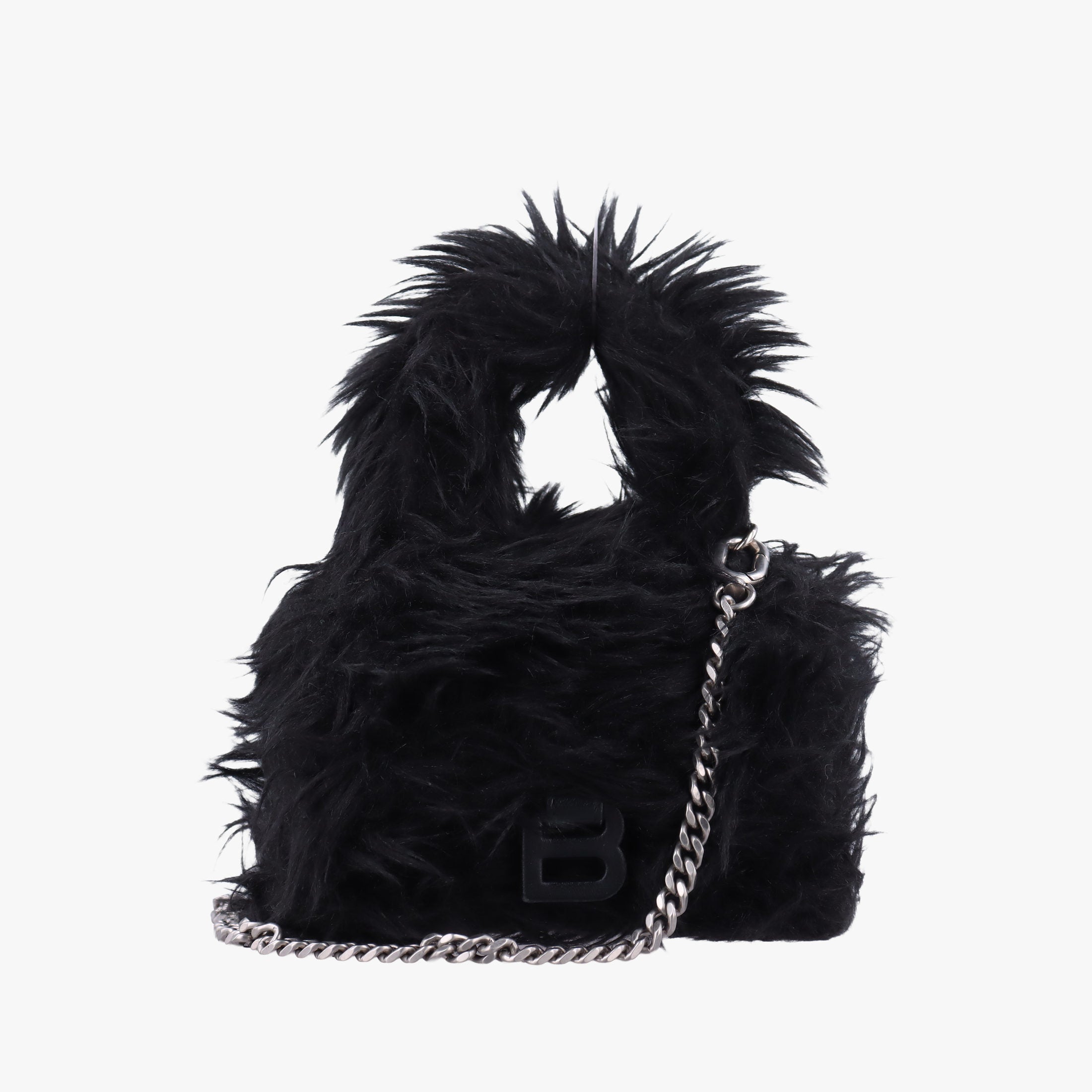 Vintage Balenciaga Hourglass Black Faux fur  shoulderbag | stylenewstar