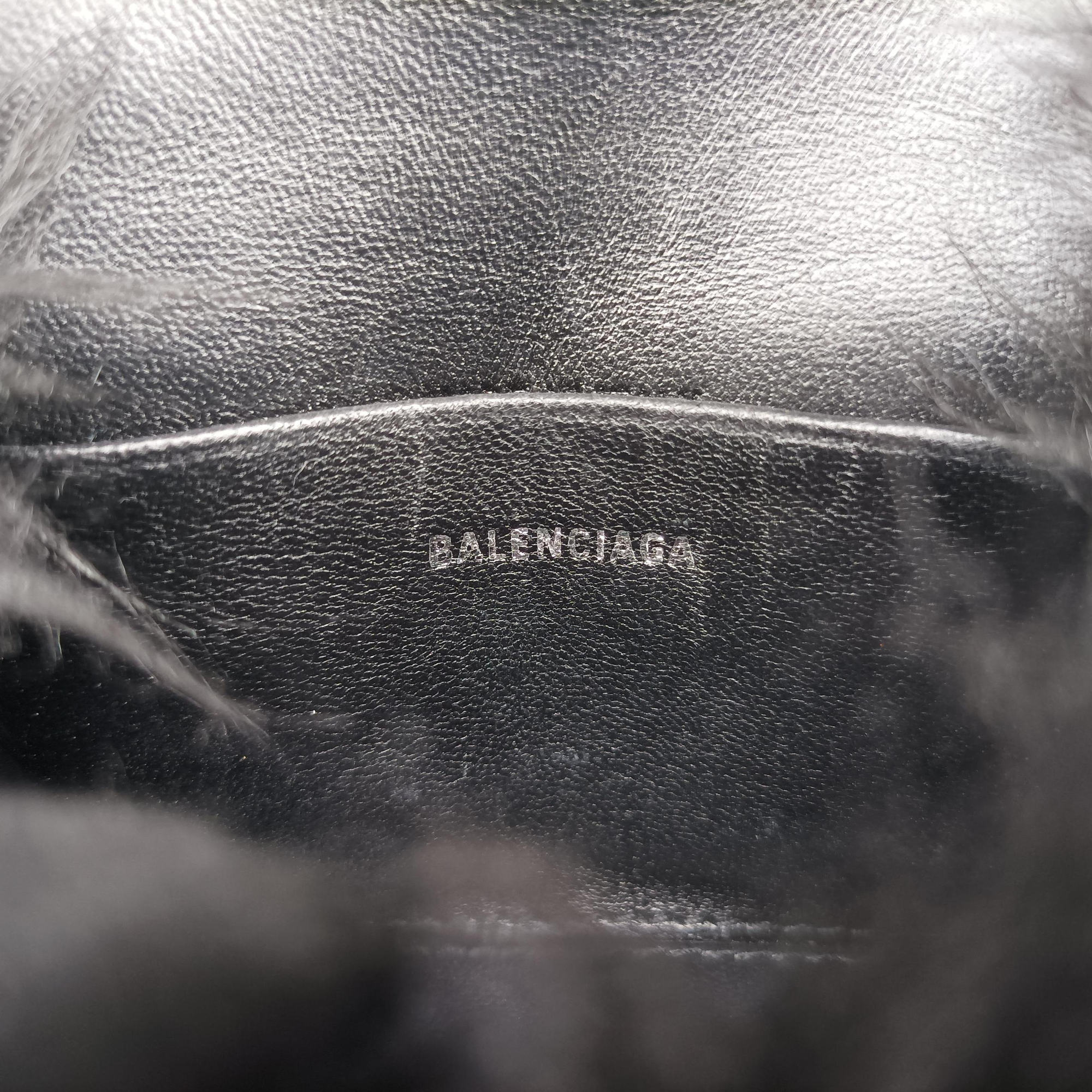 Vintage Balenciaga Hourglass Black Faux fur  shoulderbag | stylenewstar