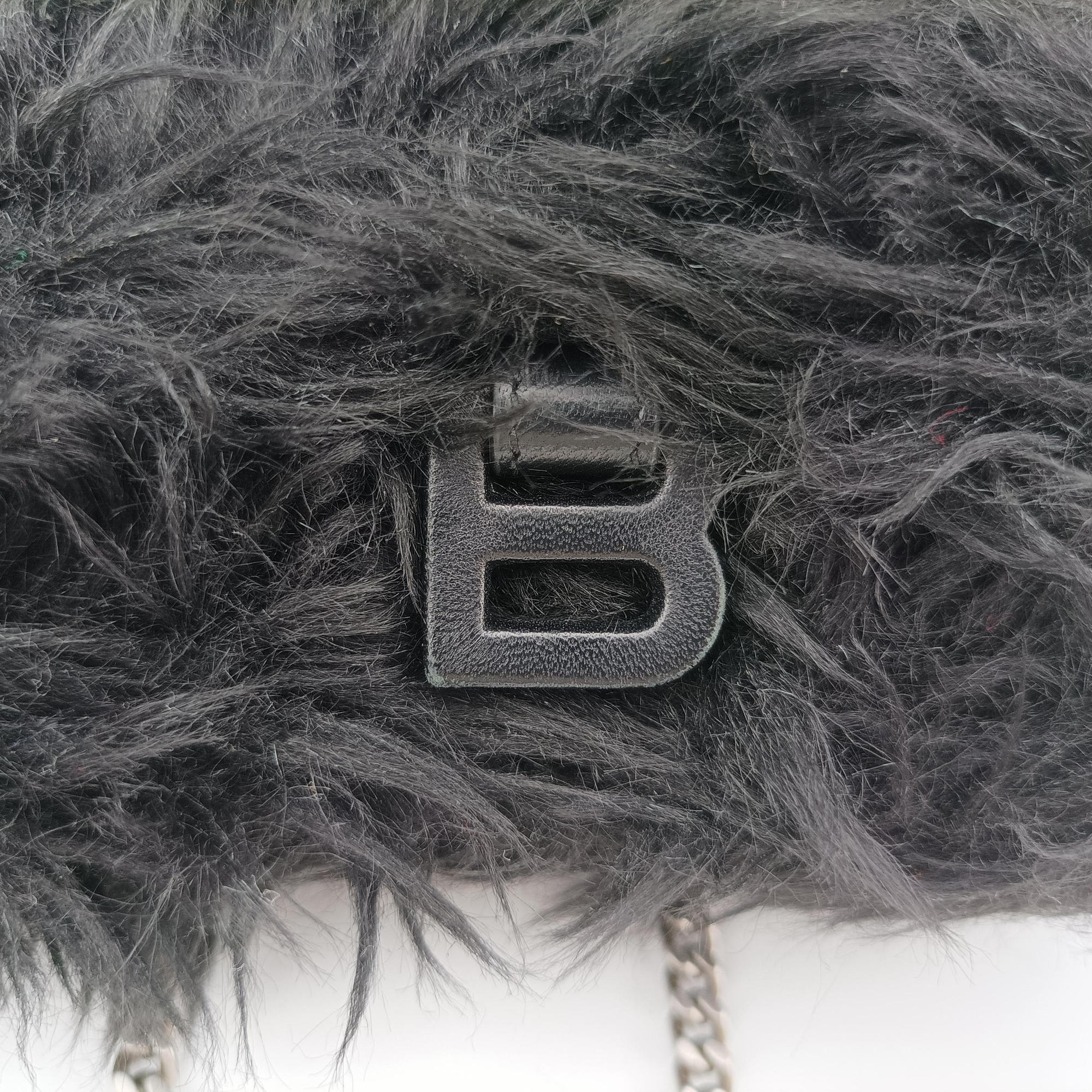 Vintage Balenciaga Hourglass Black Faux fur  shoulderbag | stylenewstar