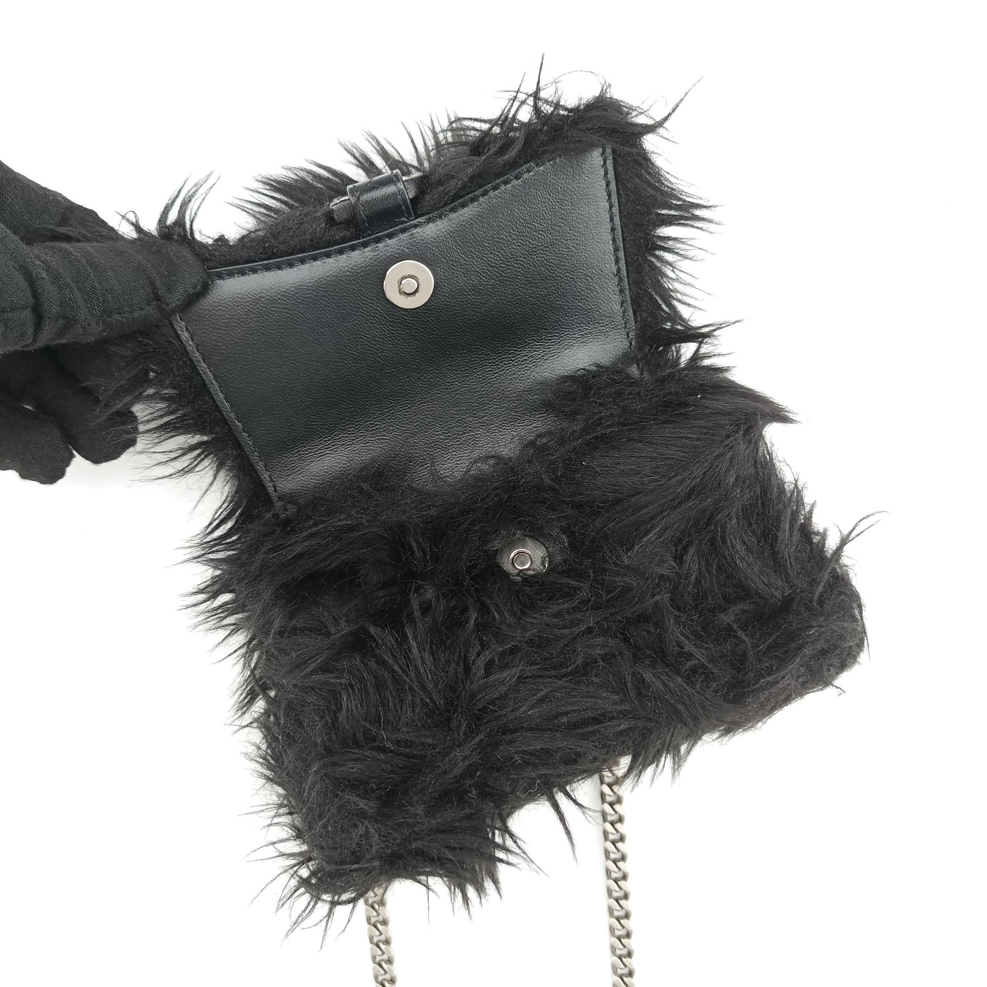 Vintage Balenciaga Hourglass Black Faux fur  shoulderbag | stylenewstar