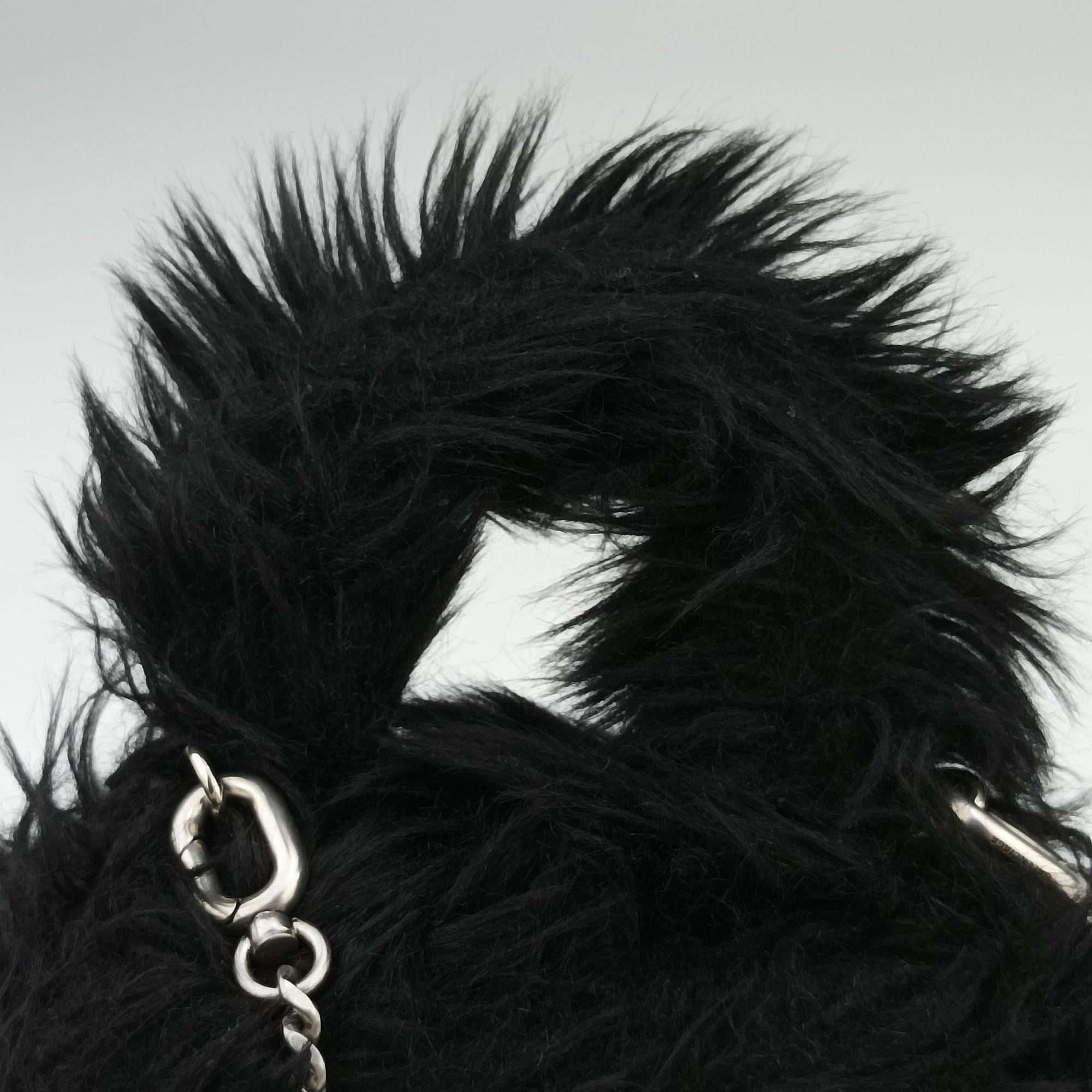 Vintage Balenciaga Hourglass Black Faux fur  shoulderbag | stylenewstar