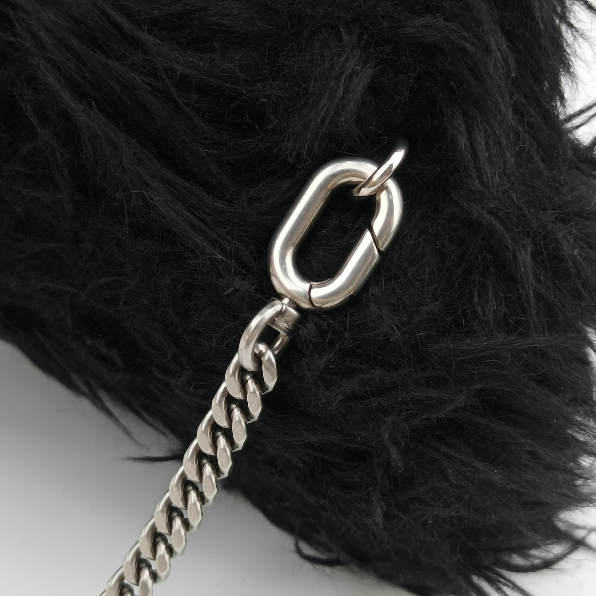 Vintage Balenciaga Hourglass Black Faux fur  shoulderbag | stylenewstar