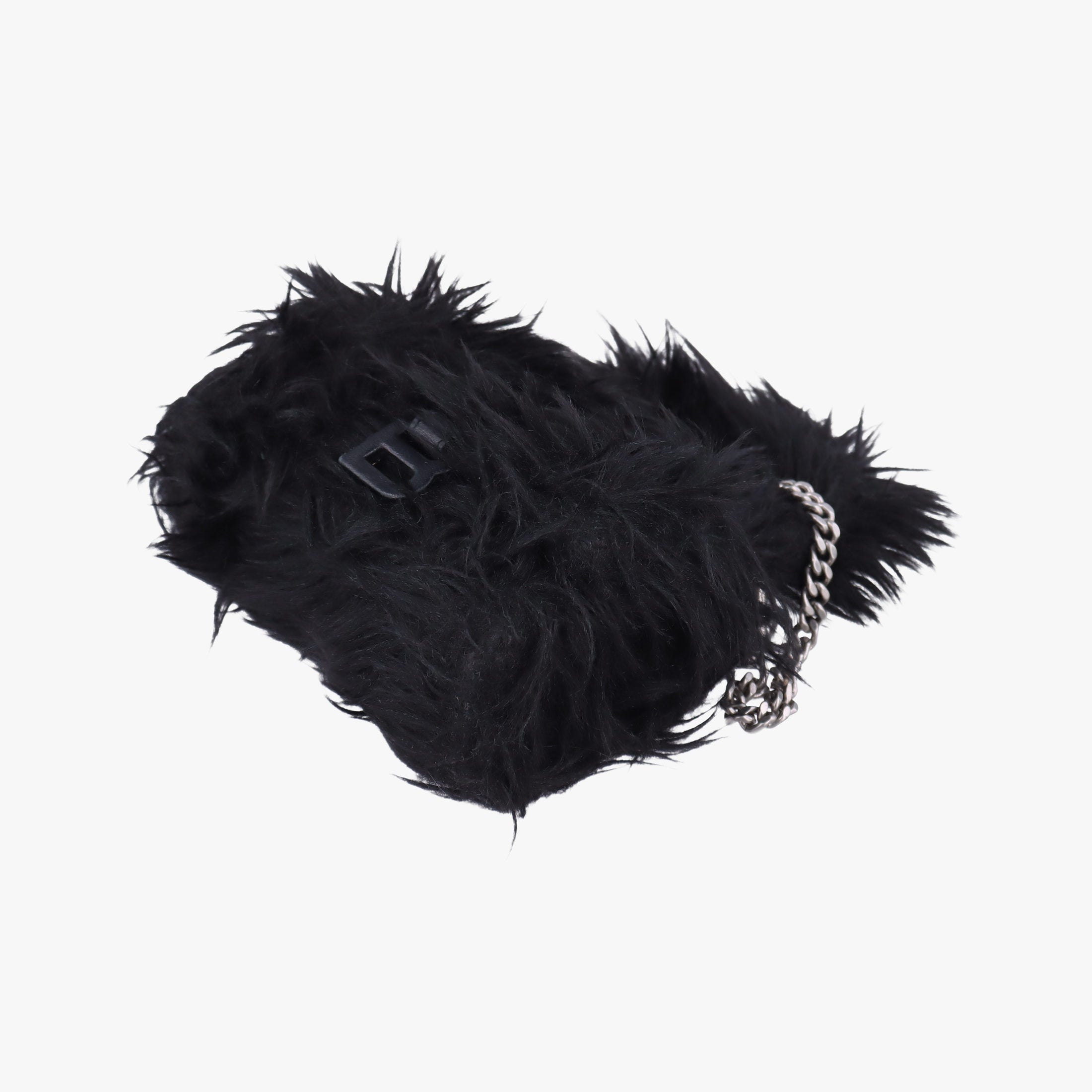 Vintage Balenciaga Hourglass Black Faux fur  shoulderbag | stylenewstar