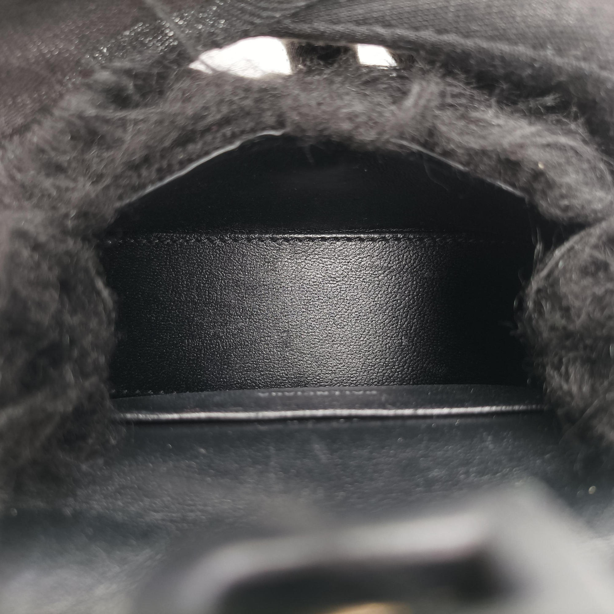 Vintage Balenciaga Hourglass Black Faux fur  shoulderbag | stylenewstar