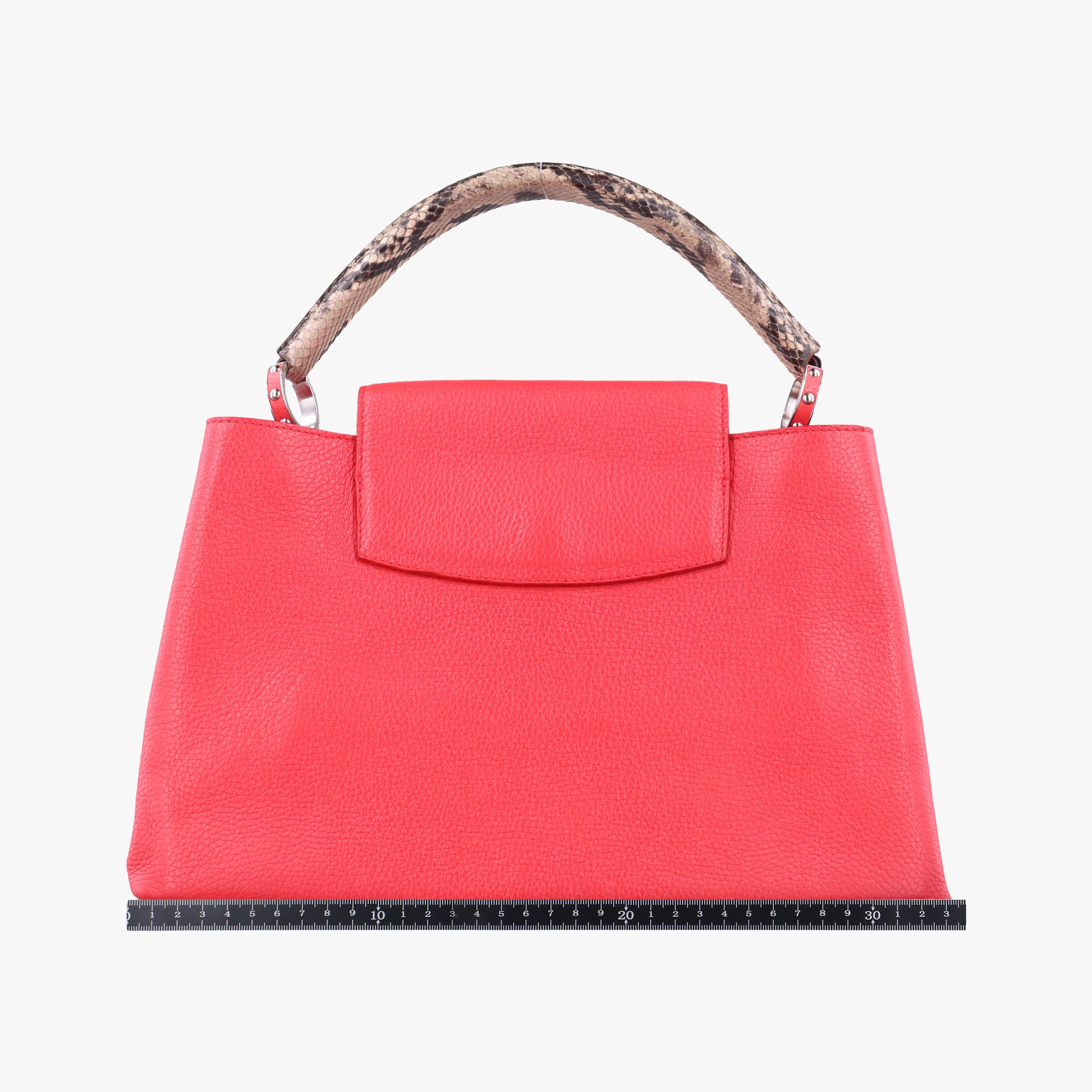 Pre-owned Louis Vuitton Capucines MM Ruby Taurillon Leather × Python N91899 handbag | stylenewstar